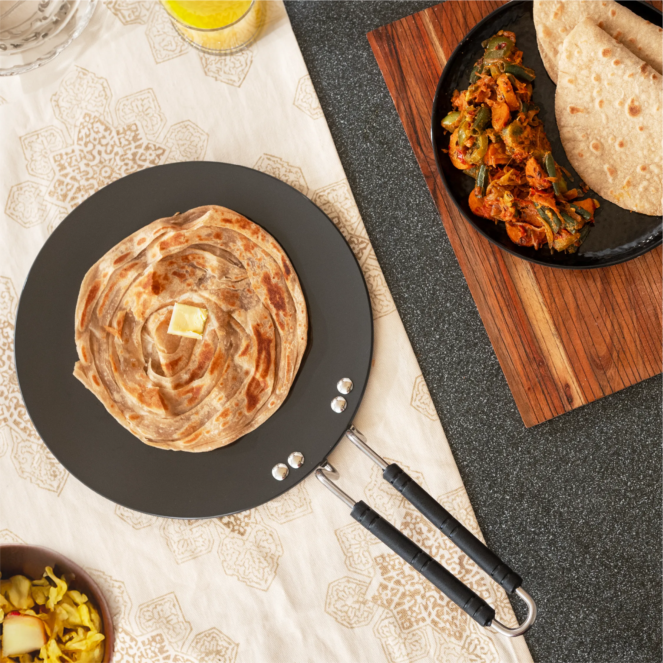 Layered Paratha with Master Hard Anodised Roti Tawa