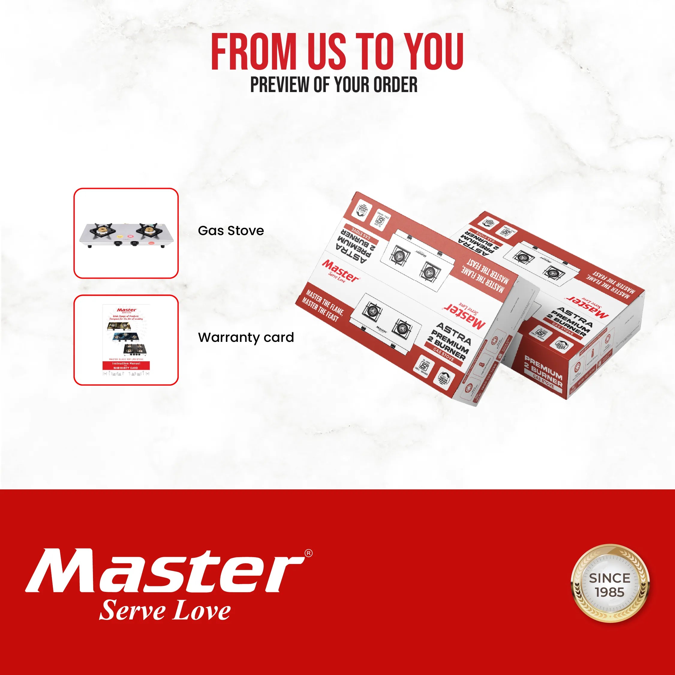 Astra 2 Burner Stainless Steel Gas Stove - Master