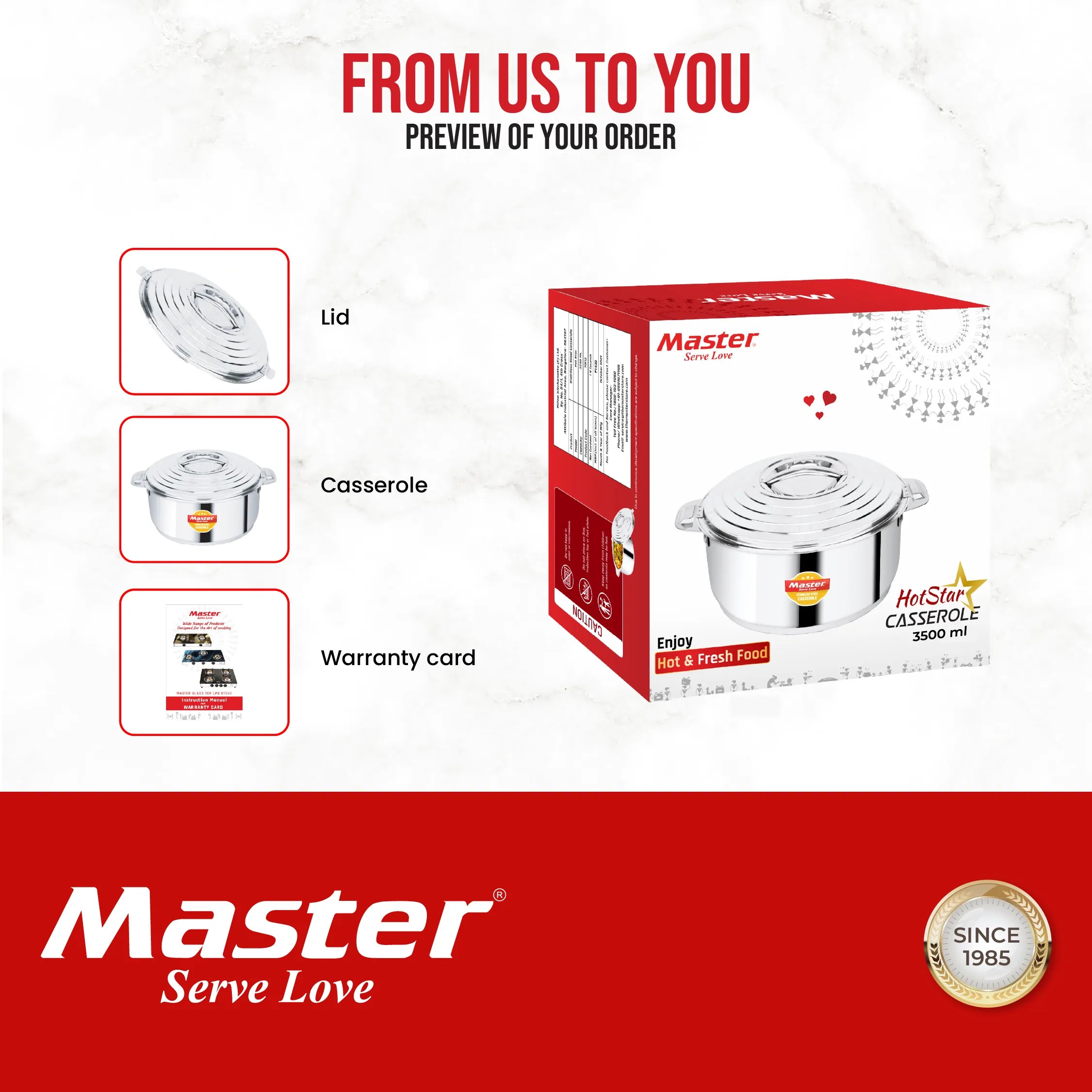 HotStar 3.5L Stainless Steel Casserole - Master
