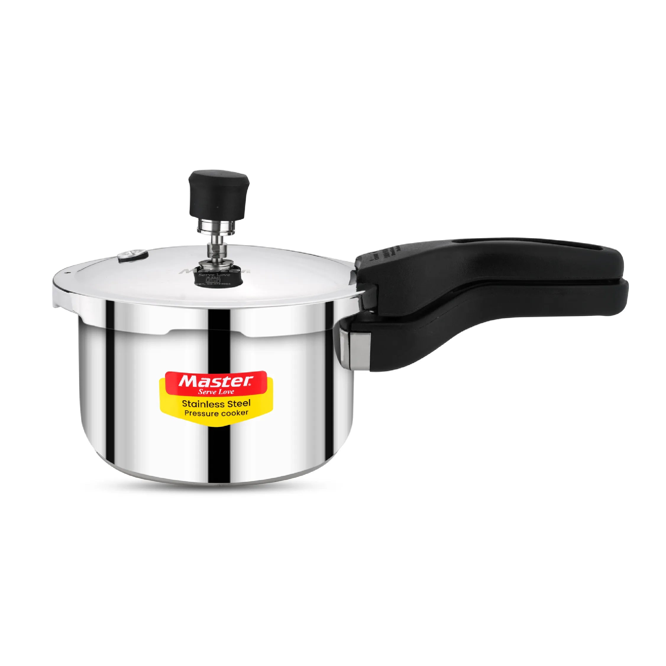 Amora 2L Stainless Steel Flat Outer Lid Pressure Cooker - Induction Base - Master