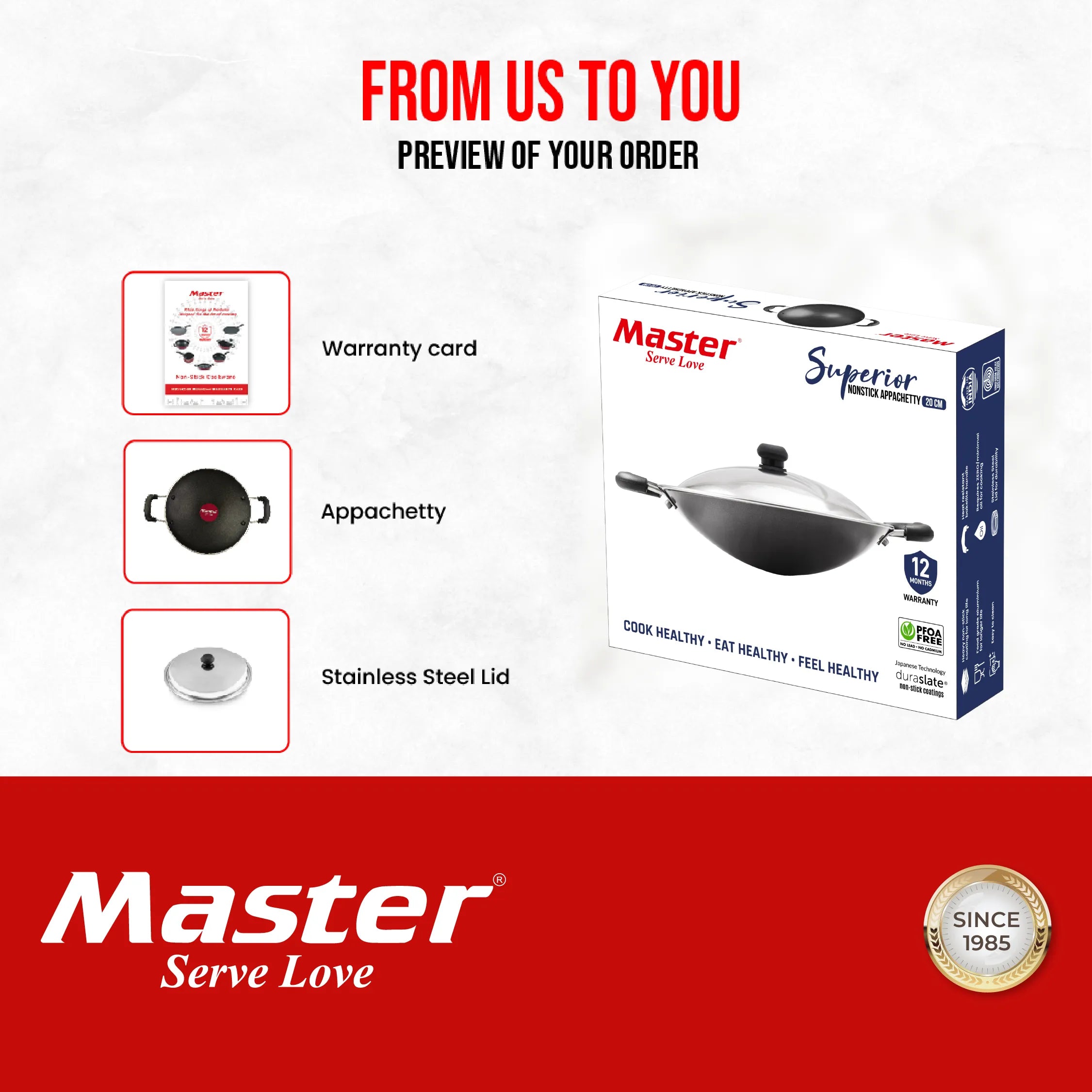 Superior 20cm Appachetty with Lid - Master