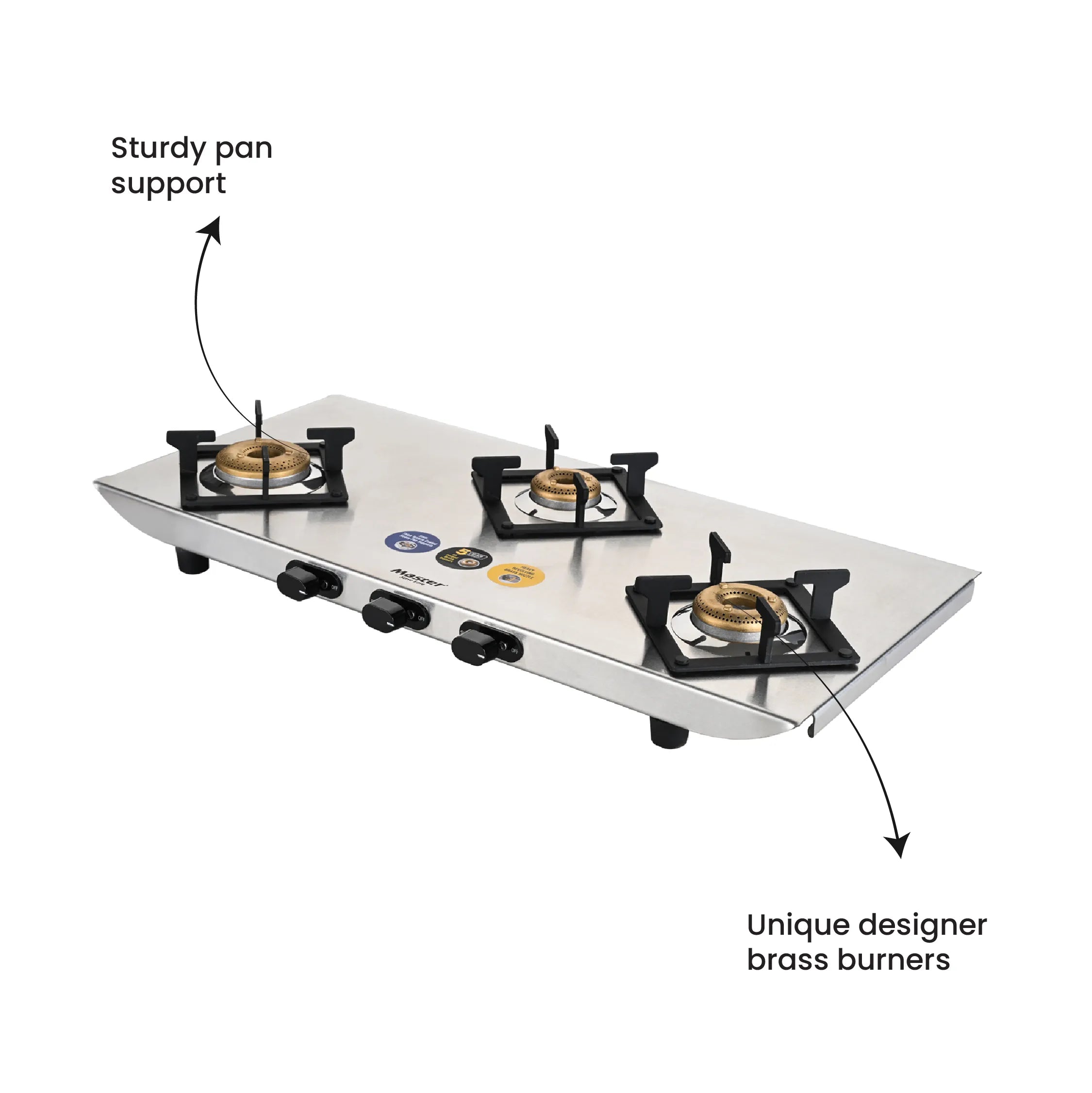 Astra 3 Burner Jumbo Stainless Steel Gas Stove - Master