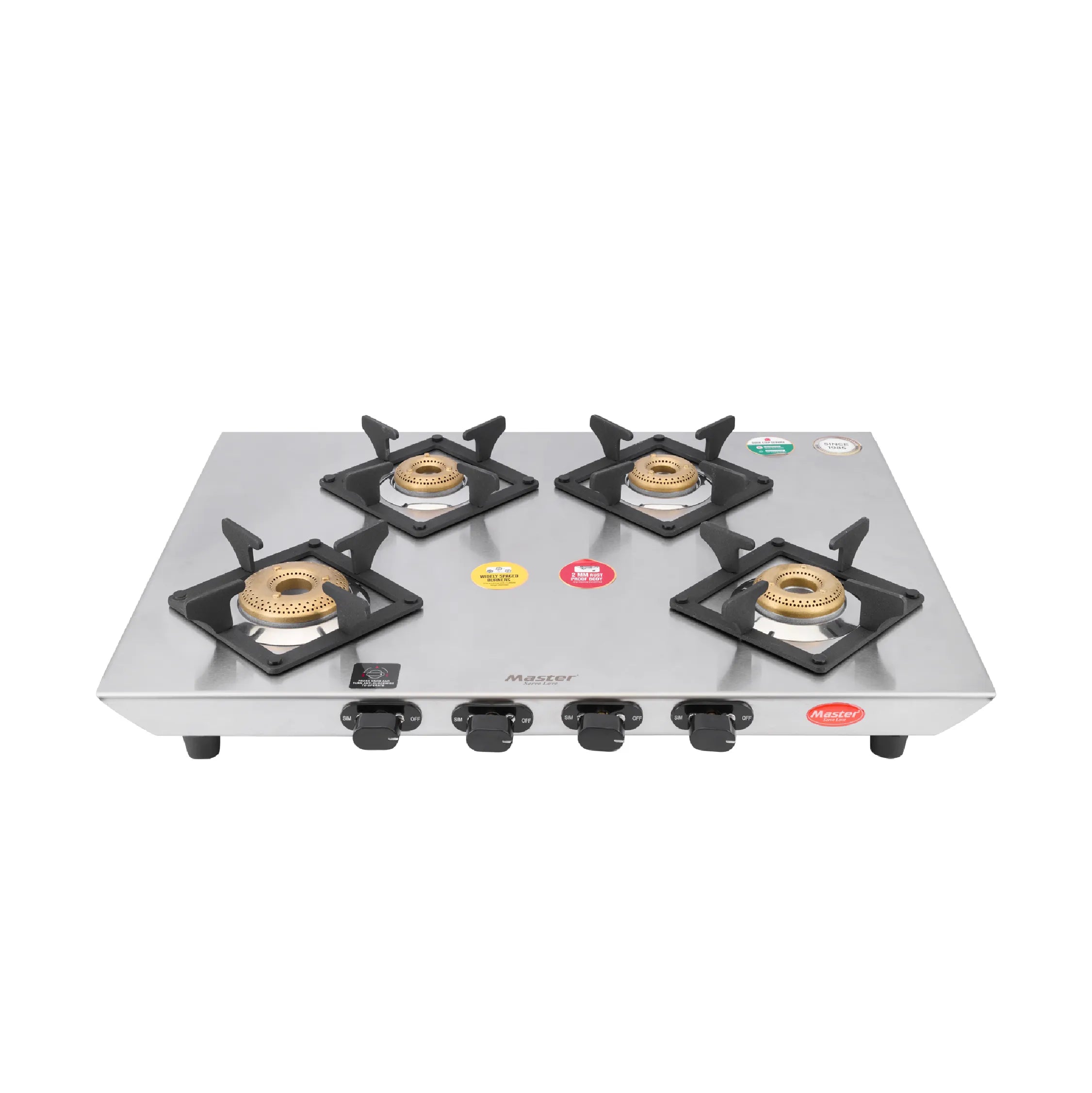 Astra 4 Burner Jumbo Stainless Steel Gas Stove - Master