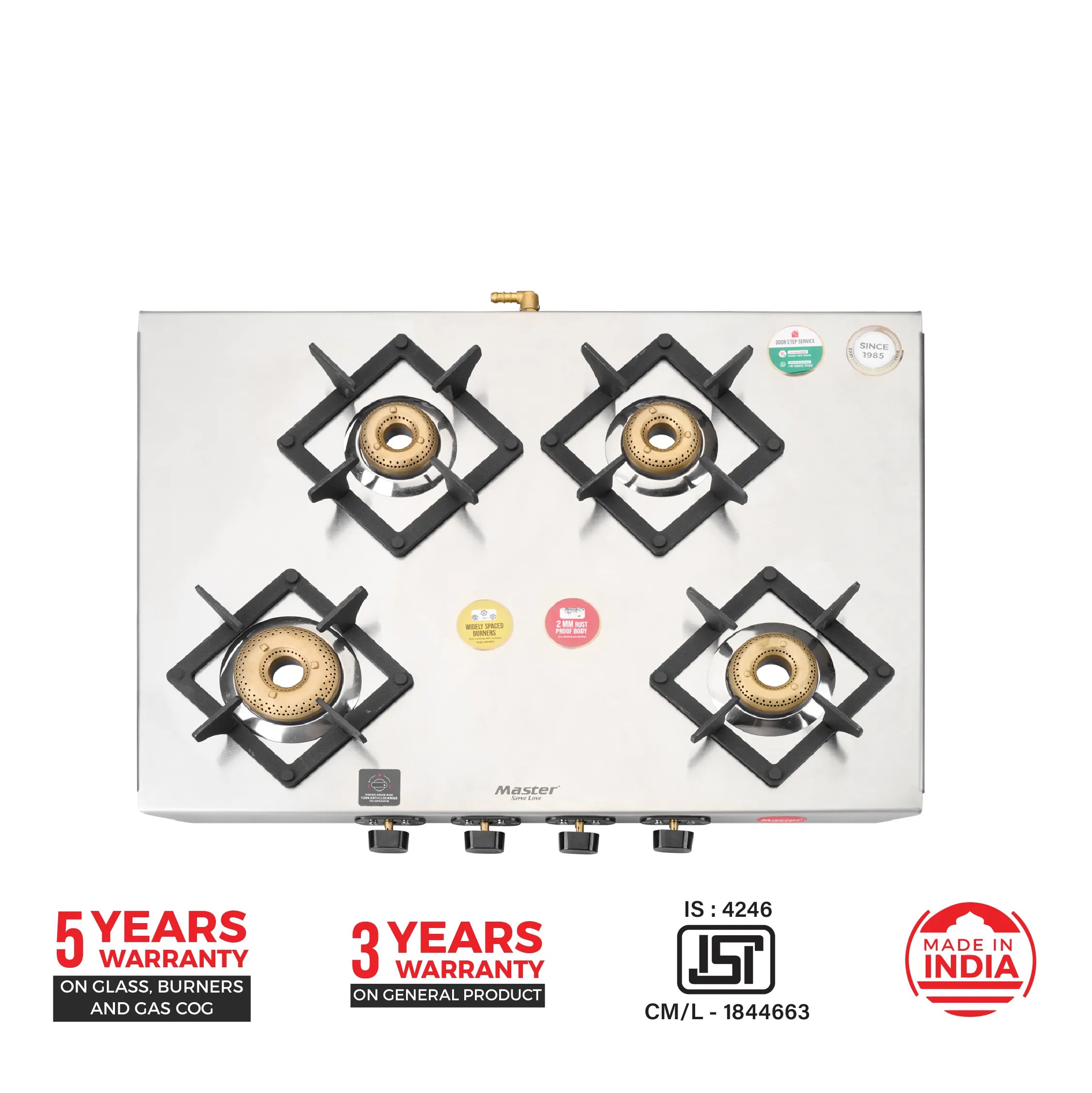 Astra 4 Burner Jumbo Stainless Steel Gas Stove - Master