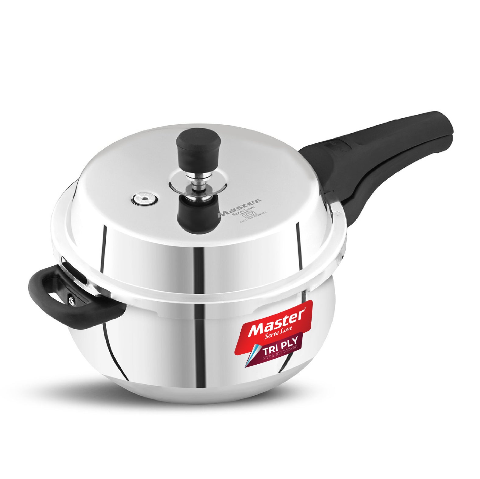 Robusta 5.5L Tri Ply Outer Lid Handi Pressure Cooker with Glass lid - Induction Base - Master