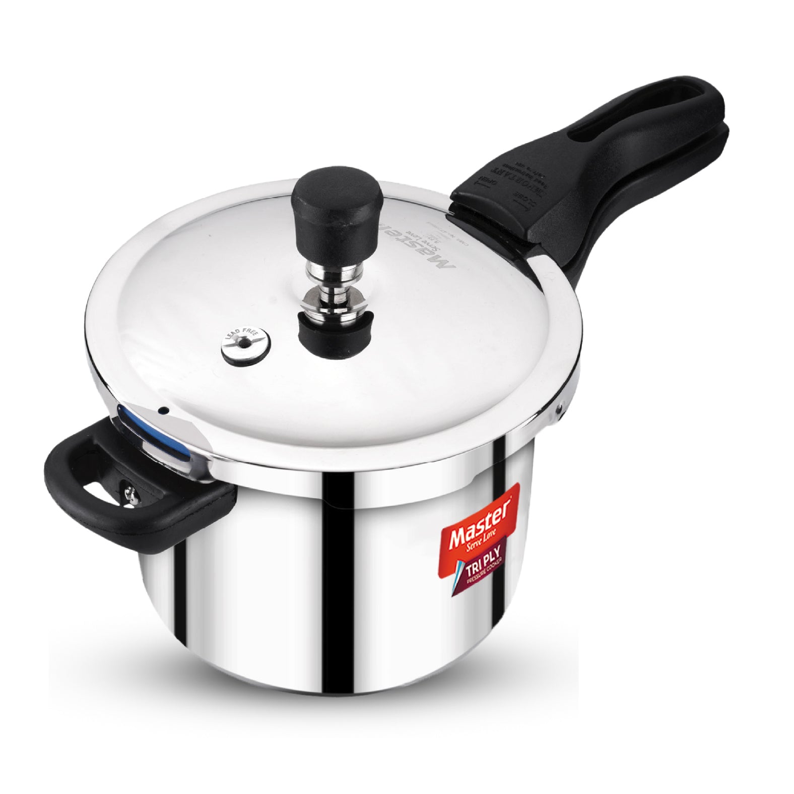 Nova 3L Tri Ply Flat Outer Lid Pressure Cooker - Induction Base - Master