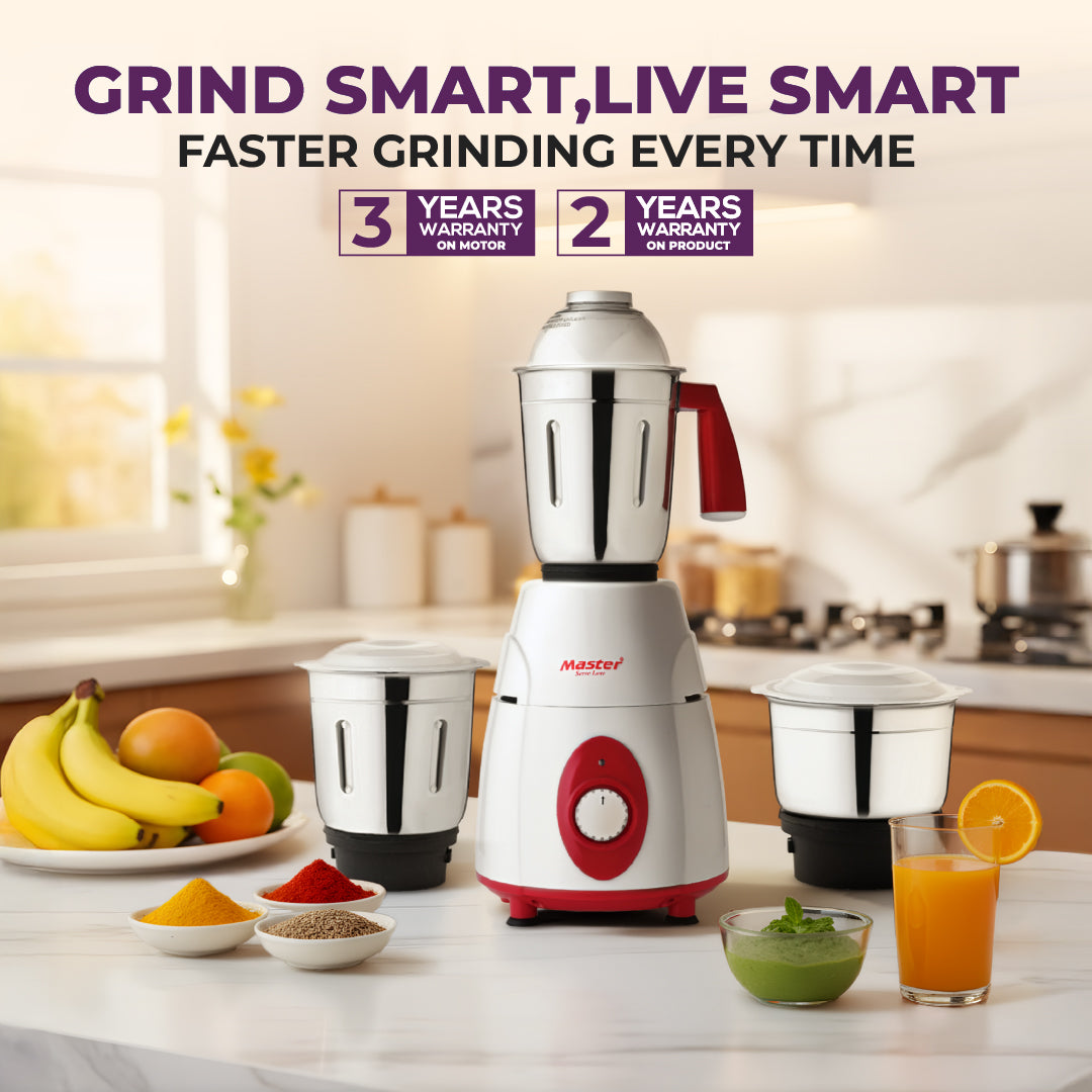 Charly PRO 600W Mixer Grinder with 3 Jars (Red)