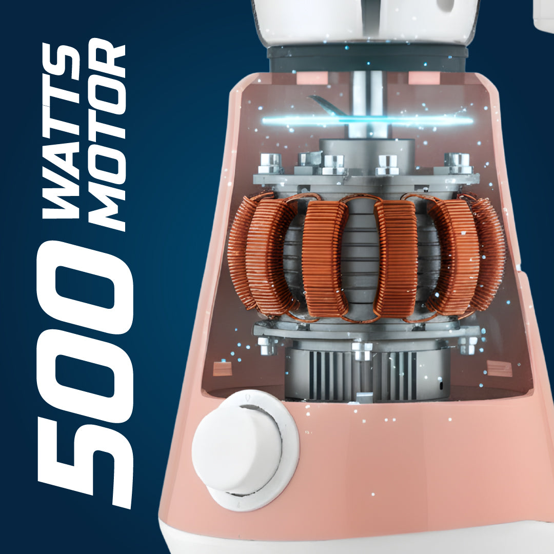 Spinnova 500W Mixer Grinder with 3 Jars (Pink) - Master