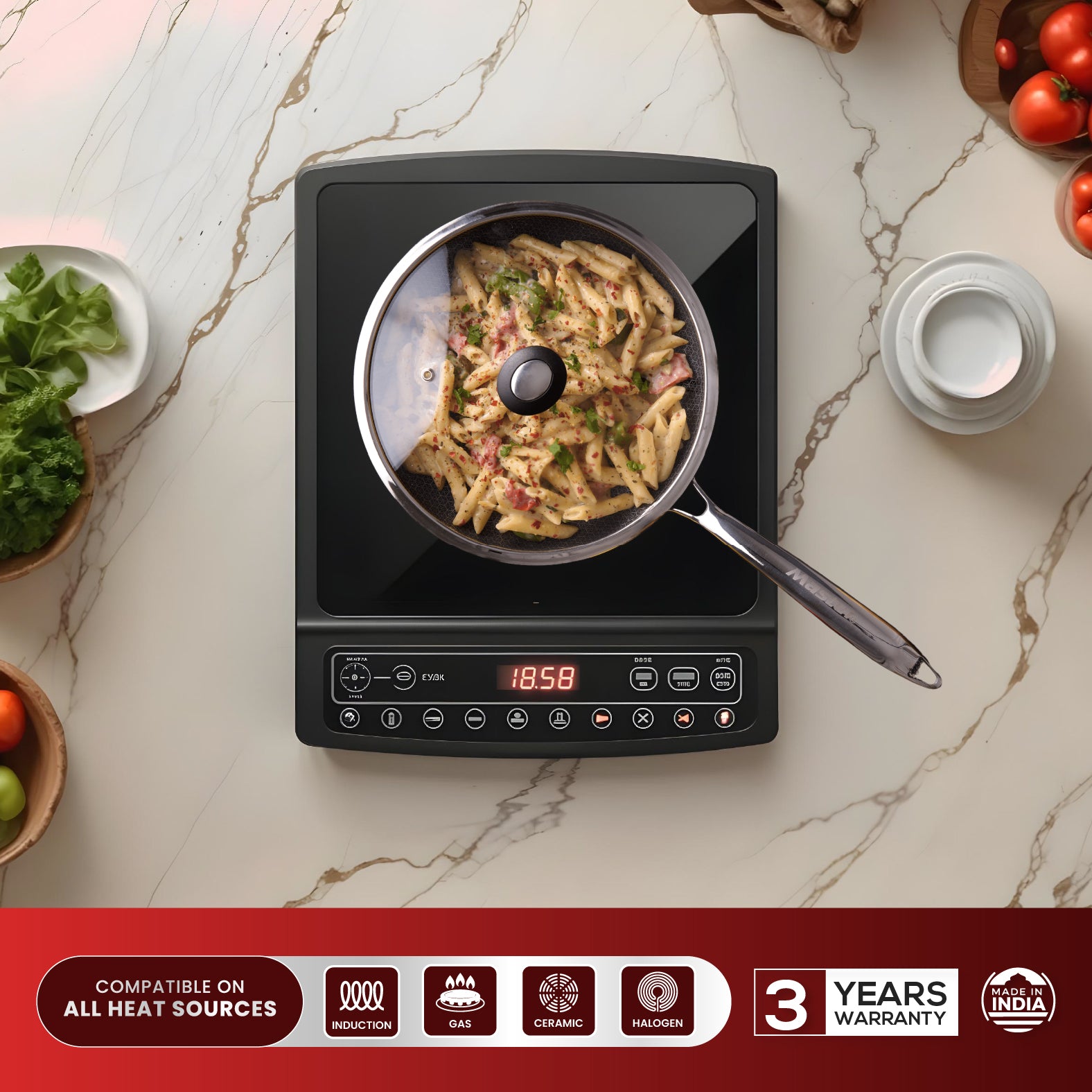 Titan Pro 24cm Frypan with Glass Lid - Master