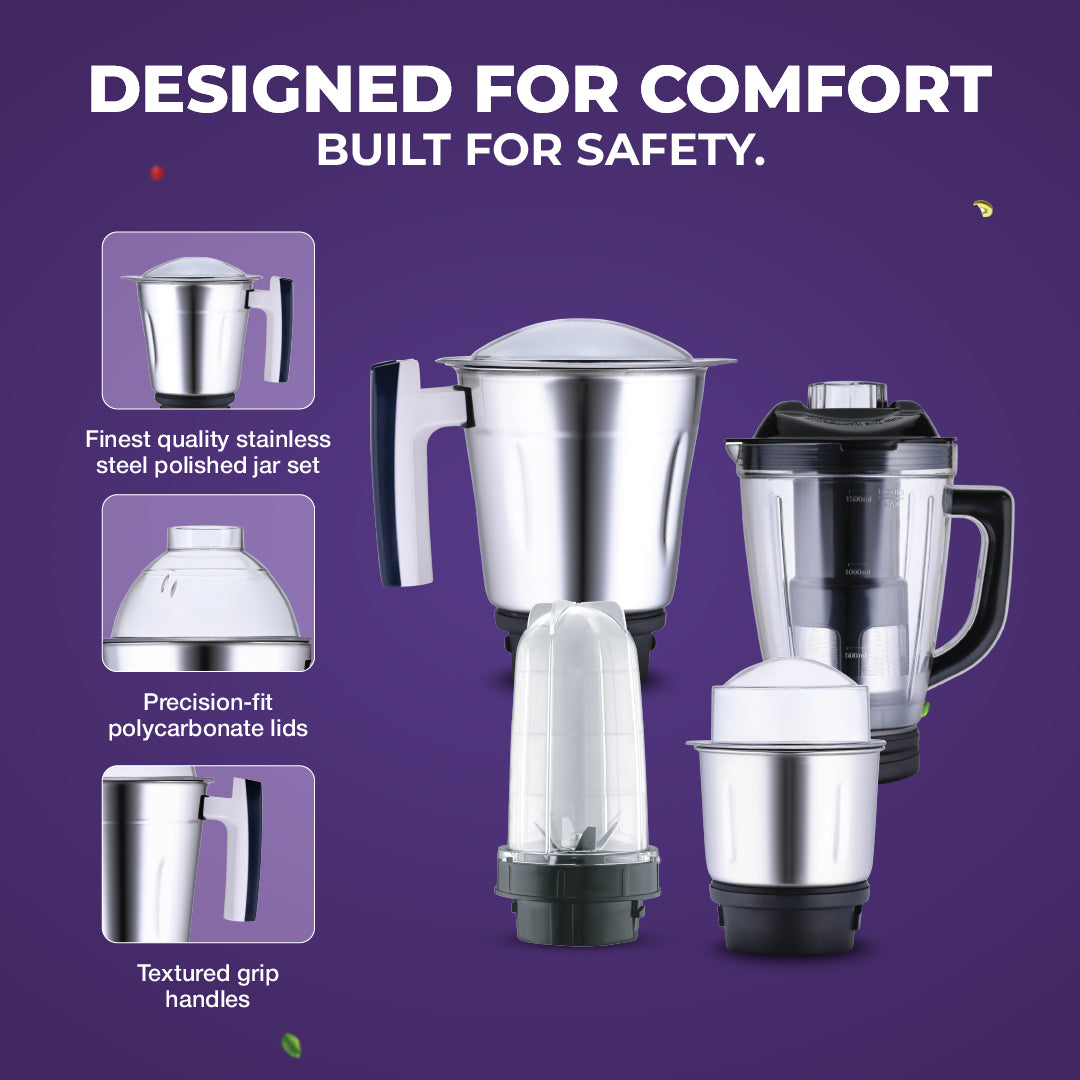 Vitamax PRO 750 W Mixer Grinder with 4 Jars - Master