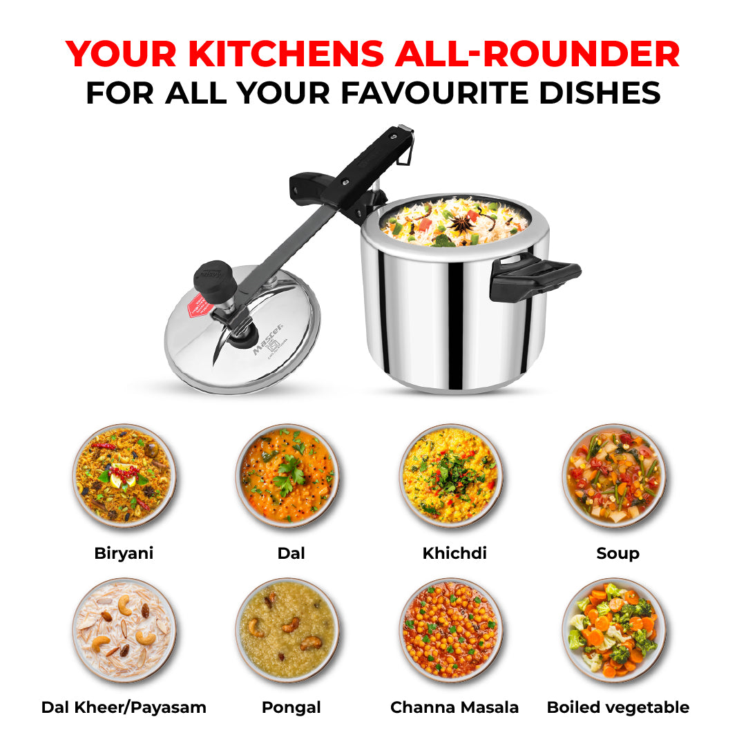 Ferrox 3L Triply Inner Lid Pressure Cooker - Induction Base - Master