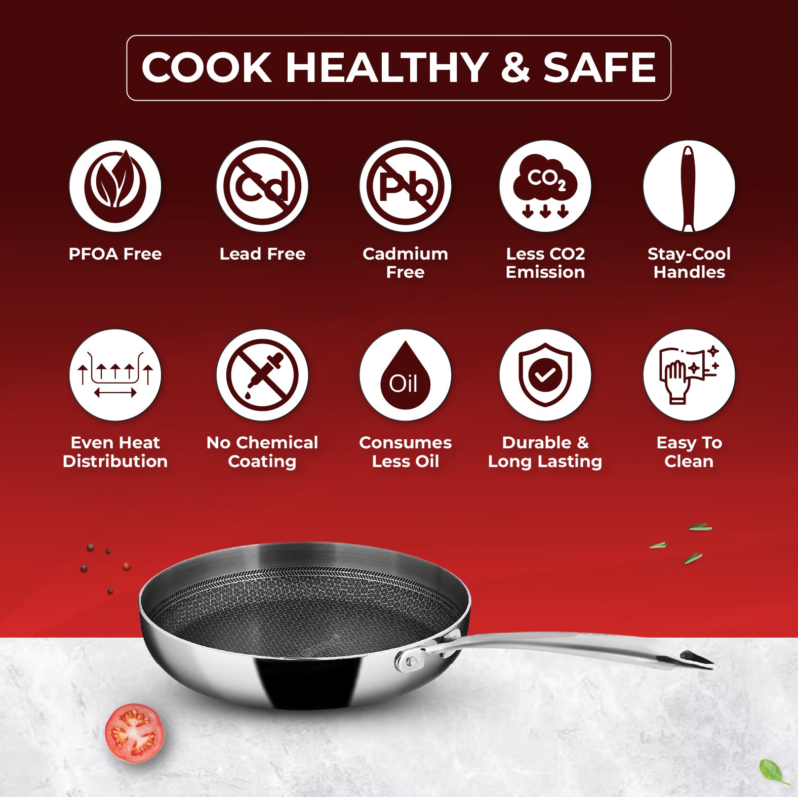 Titan Pro 24cm Frypan with Glass Lid - Master