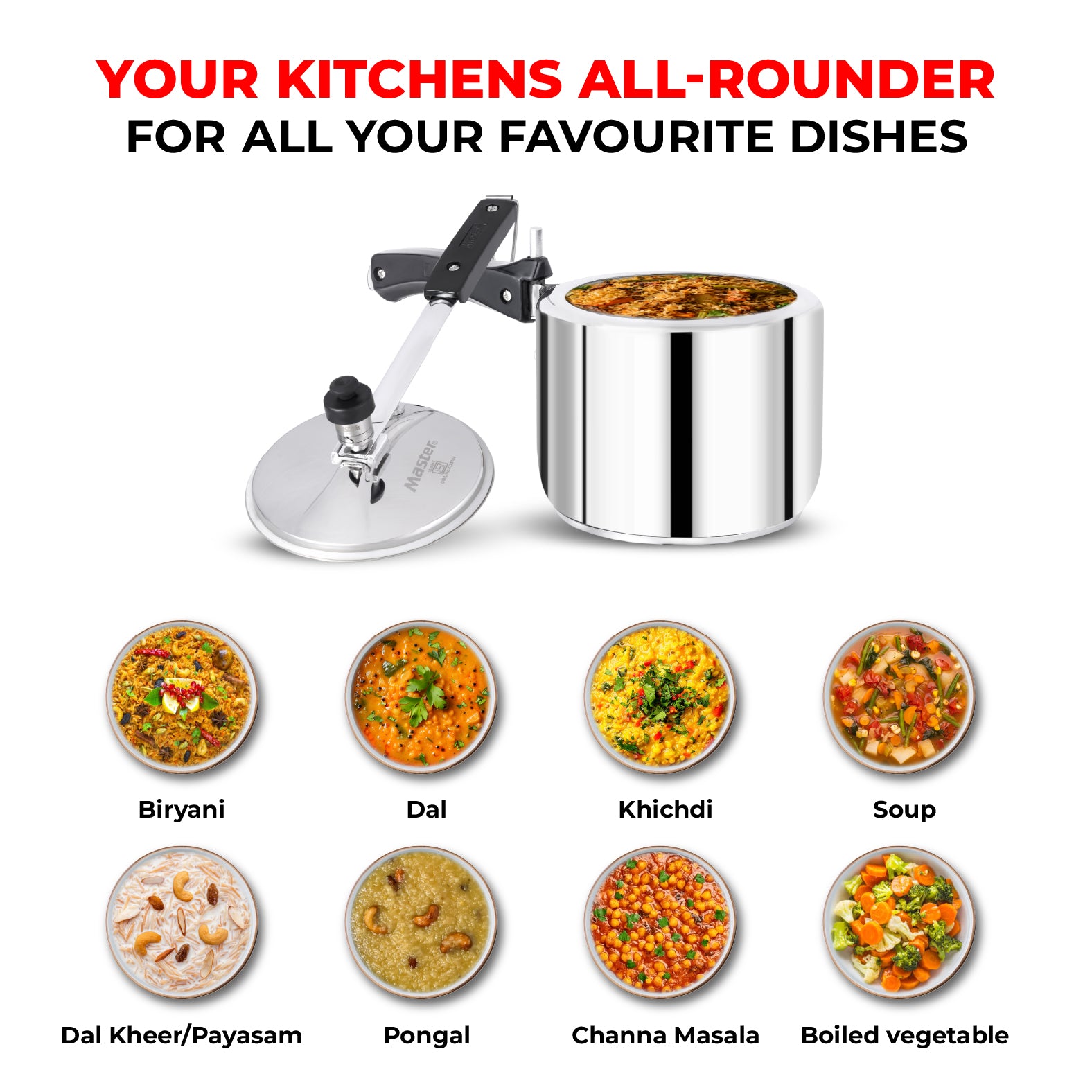 Gloria 3L Stainless Steel Inner Lid Pressure Cooker - Induction Base