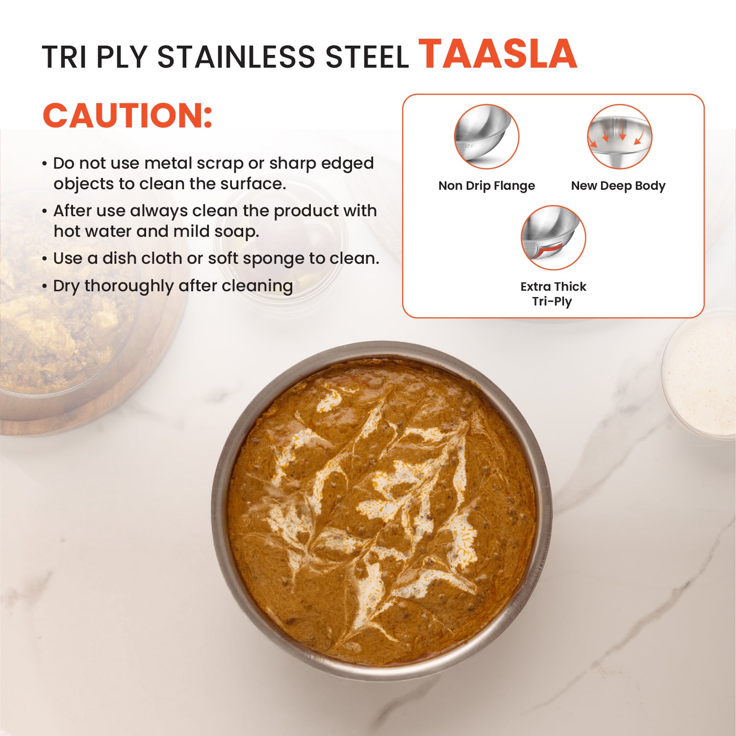 Titan Triply Taasla 18cm + 20cm + 22cm + 24cm + 26cm (5 pcs Set)