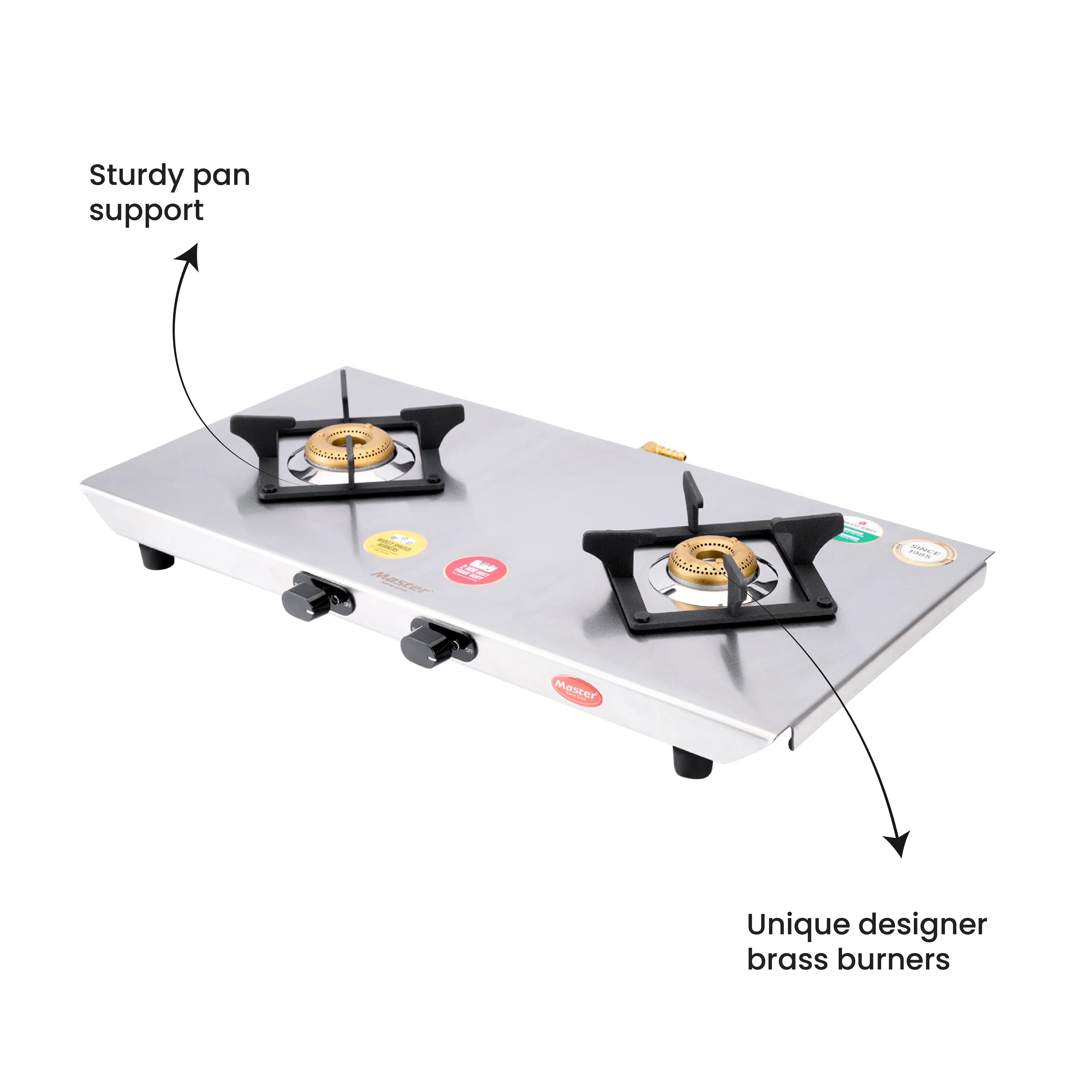 Astra 2 Burner Stainless Steel Gas Stove - Master