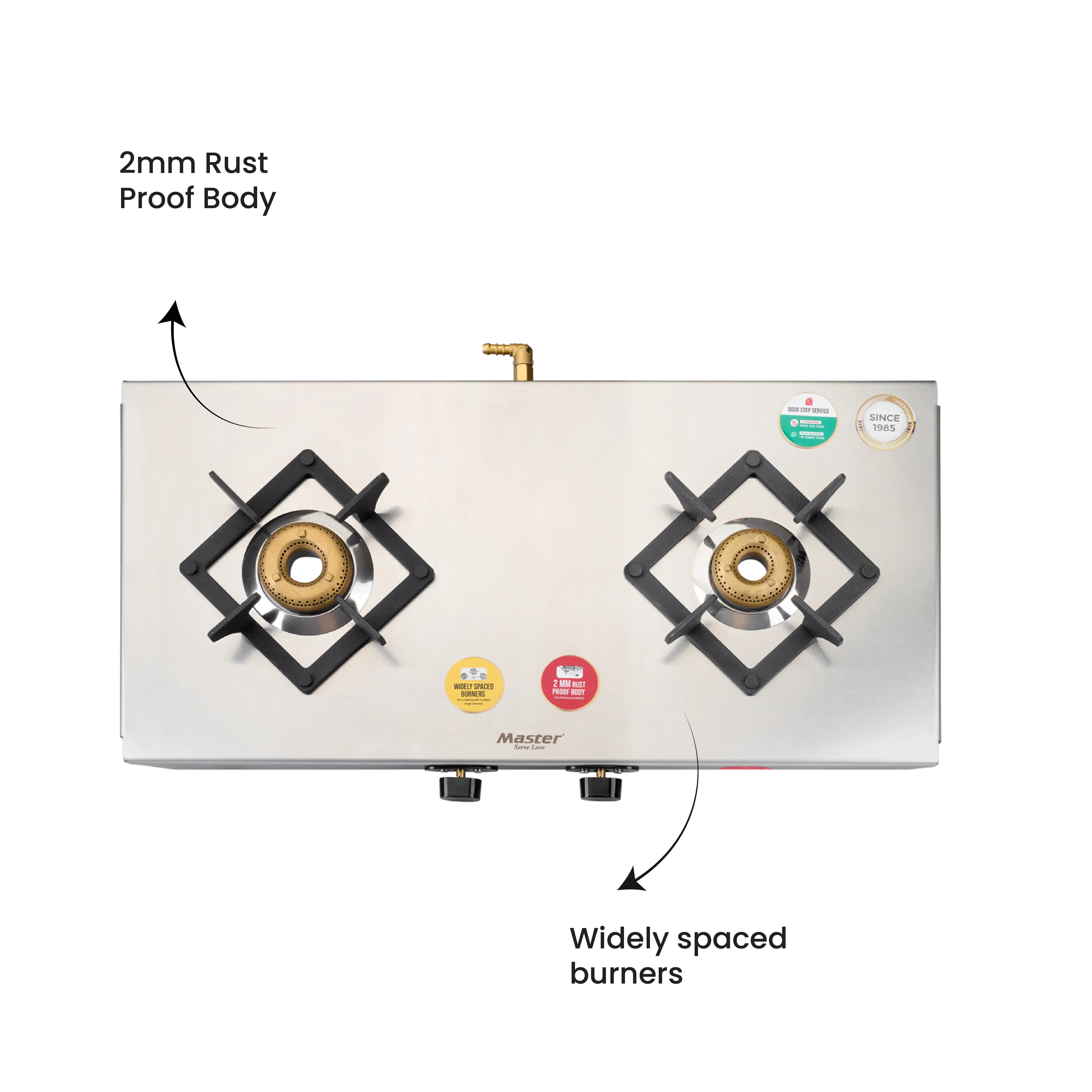 Astra 2 Burner Stainless Steel Gas Stove - Master