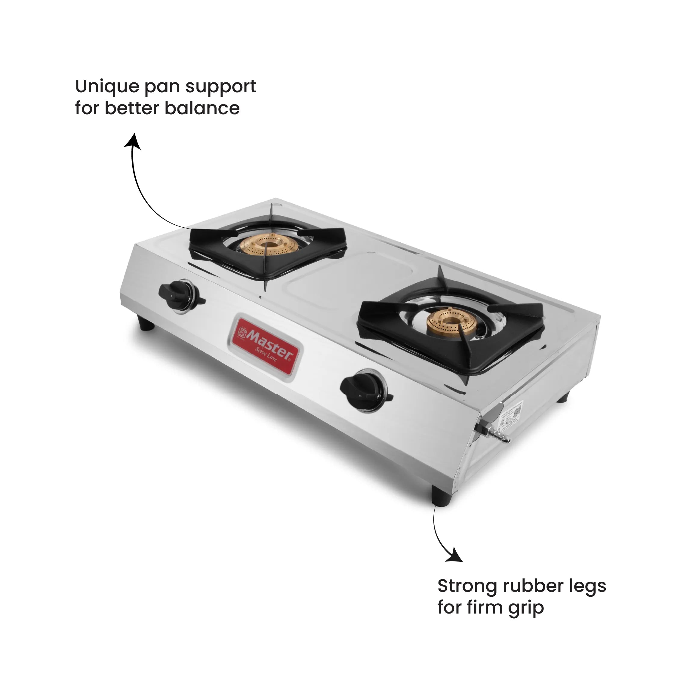 Classica 2 Burner Jumbo Stainless Steel Gas Stove - Master