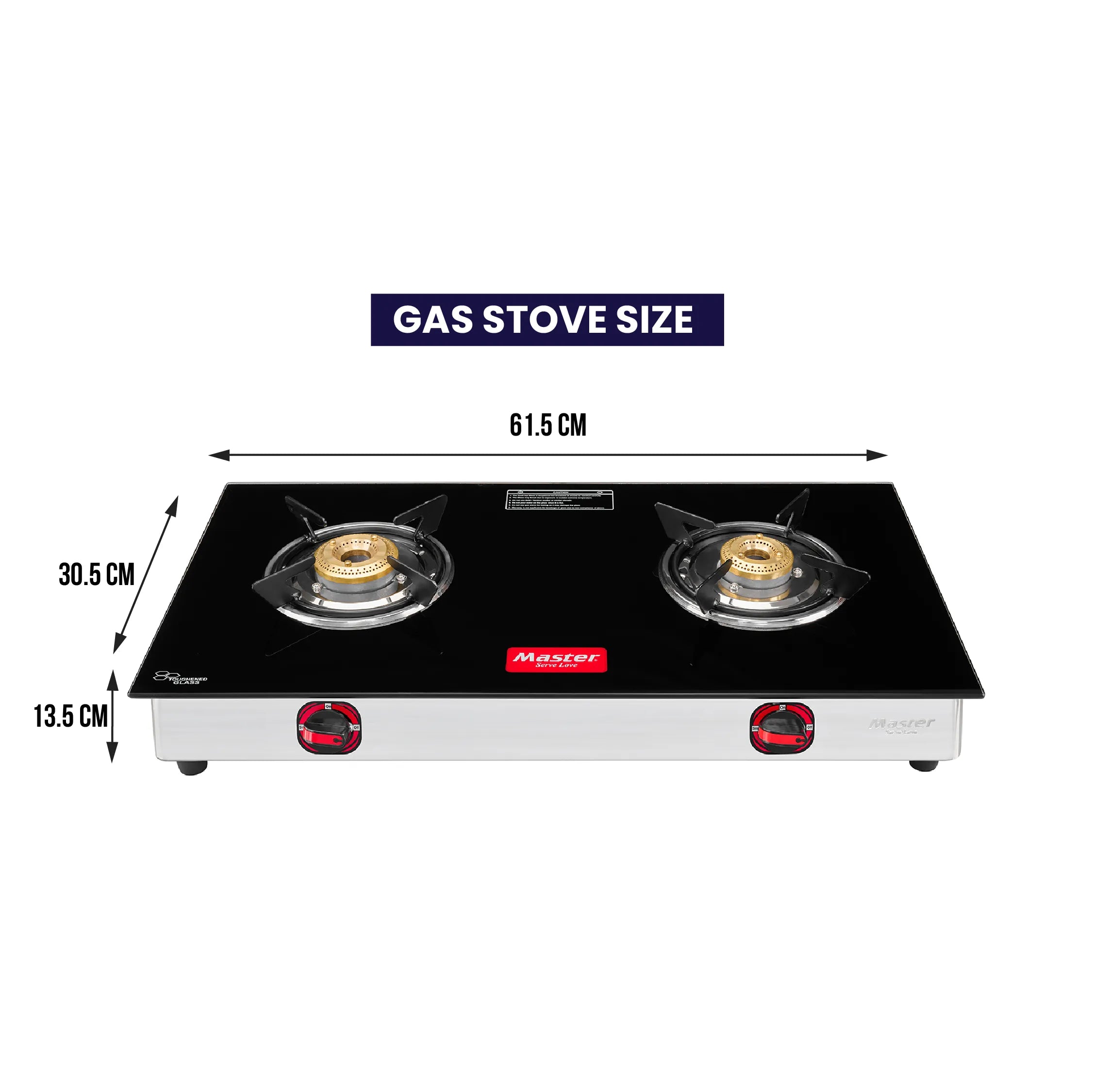 Cosmo Pro 2 Burner Glass Top Gas Stove - Master