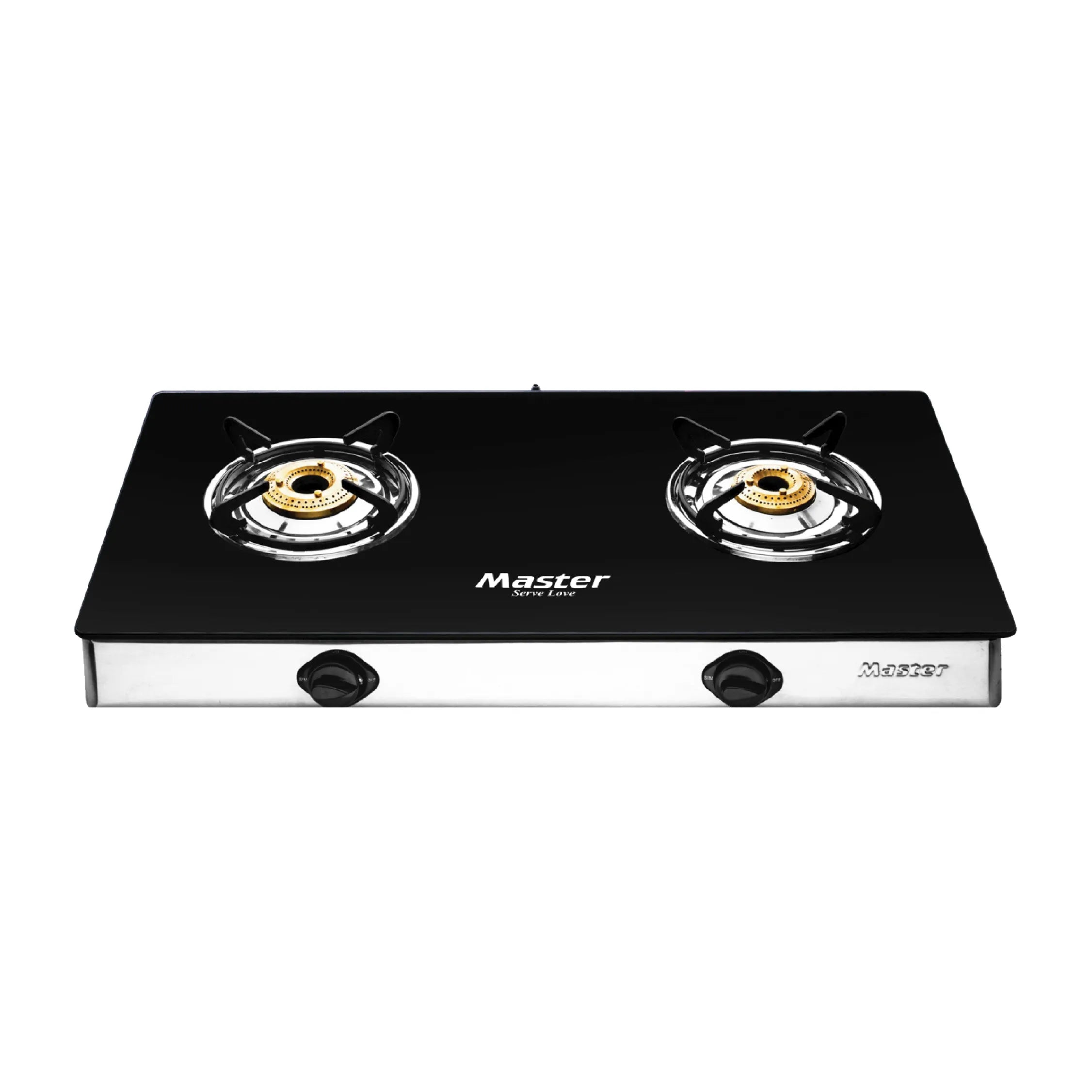 Cosmo 2 Burner Glass Top Gas Stove - Master