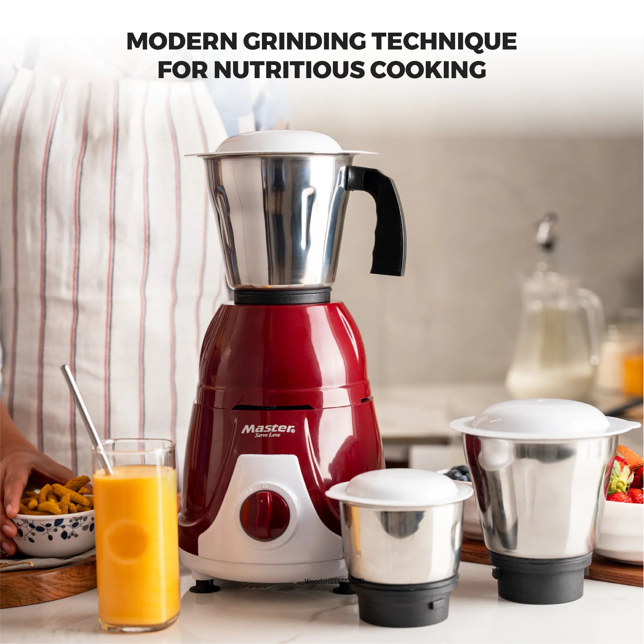 Charly 550W Mixer Grinder with 3 Jars & 3 Speed Modes - Master