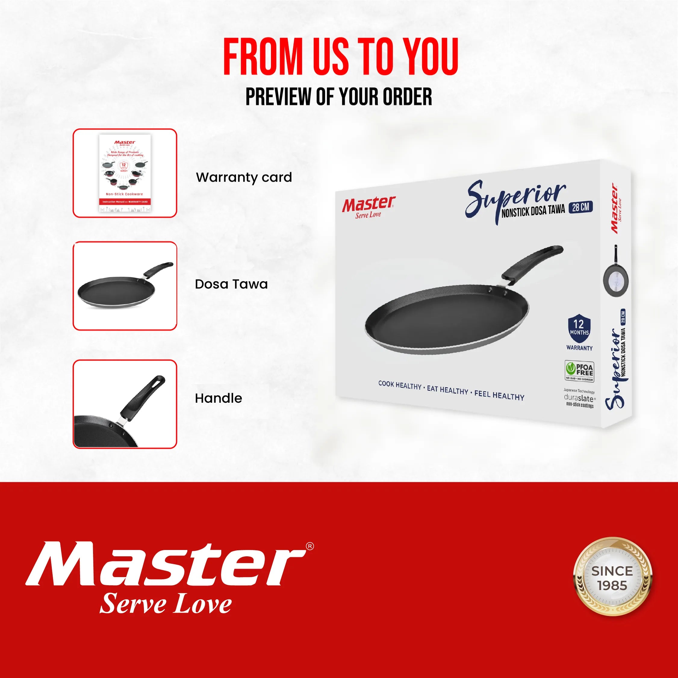 Superior 28cm Dosa Tawa - Induction Base - Master