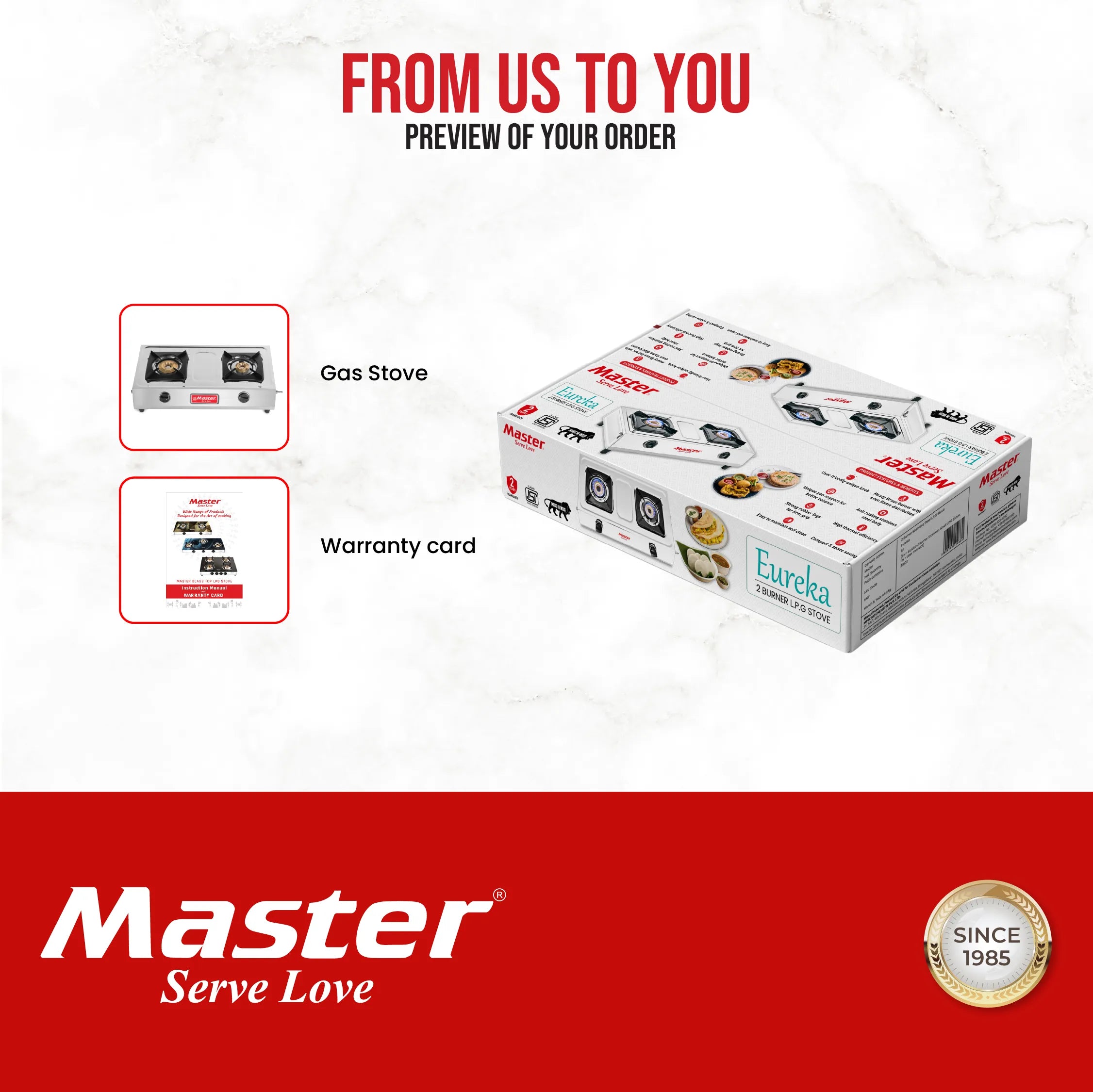 Eureka 2 Burner Stainless Steel Gas Stove - Master