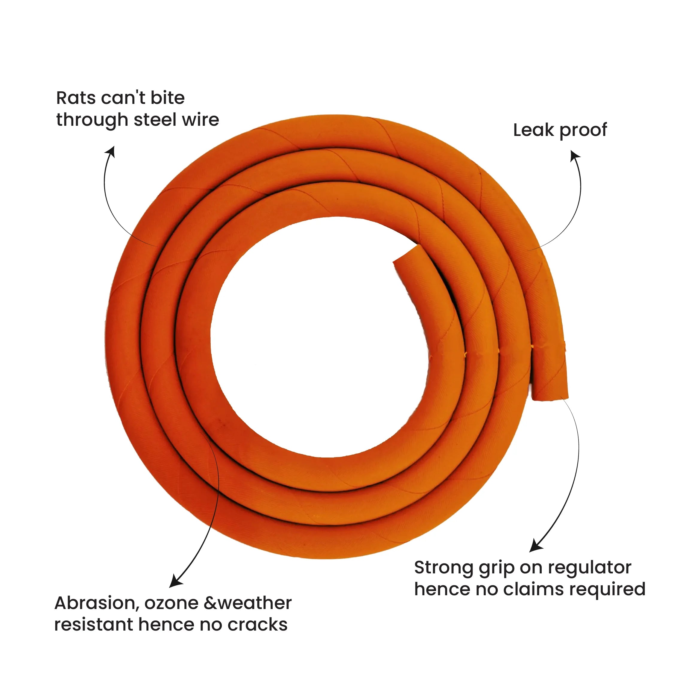 1.5 Meters Hose Pipe - Suitable for all Gas Stoves - Master