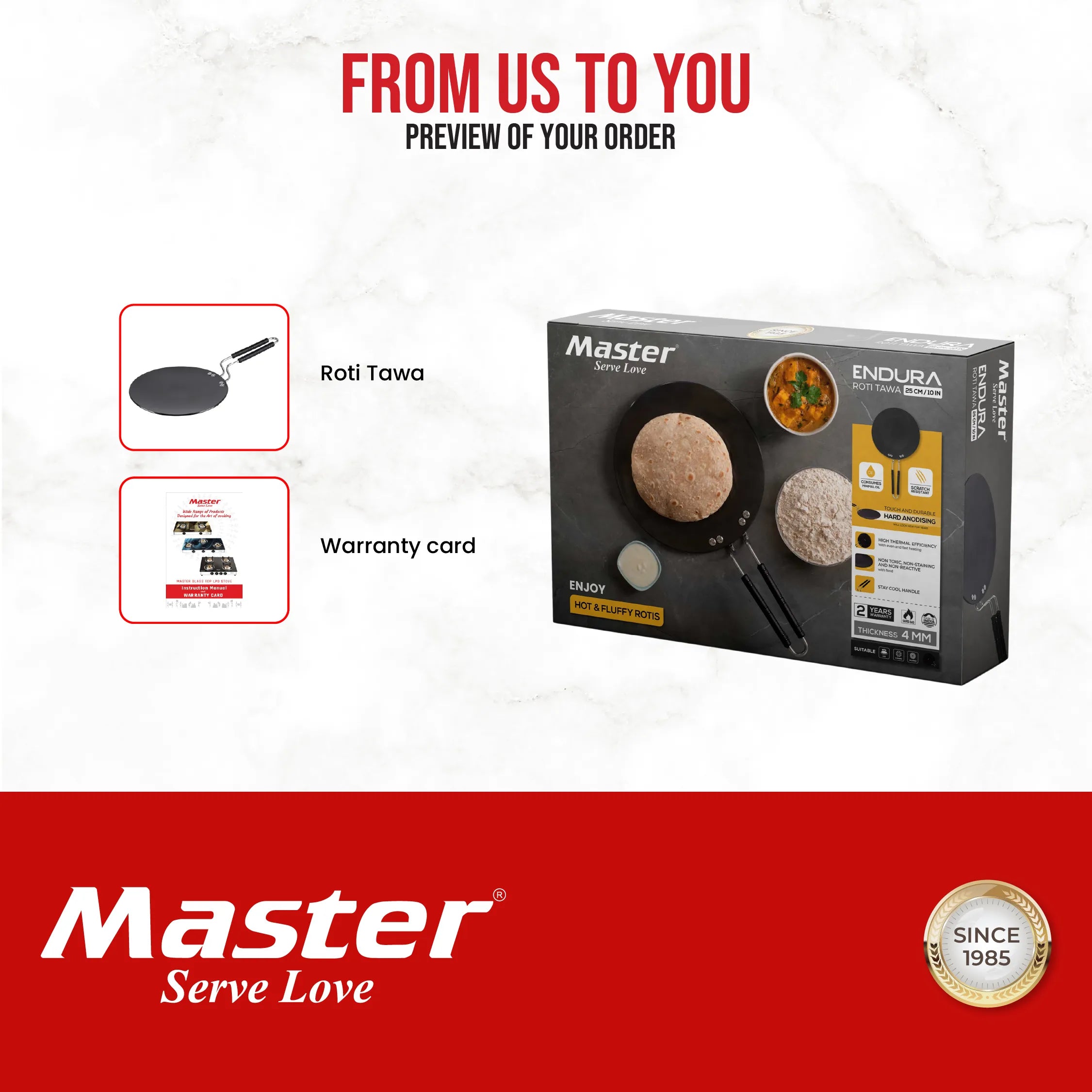 Endura Hard Anodized Roti Tawa 25cm - Master