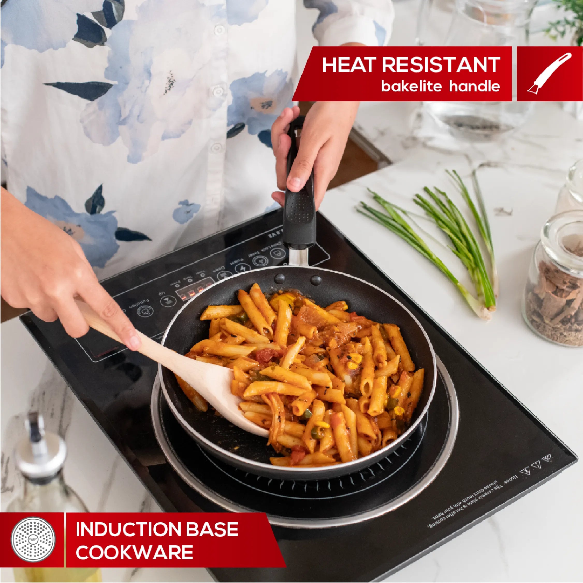 Superior 24cm Fry Pan With Glass lid - Induction Base - Master