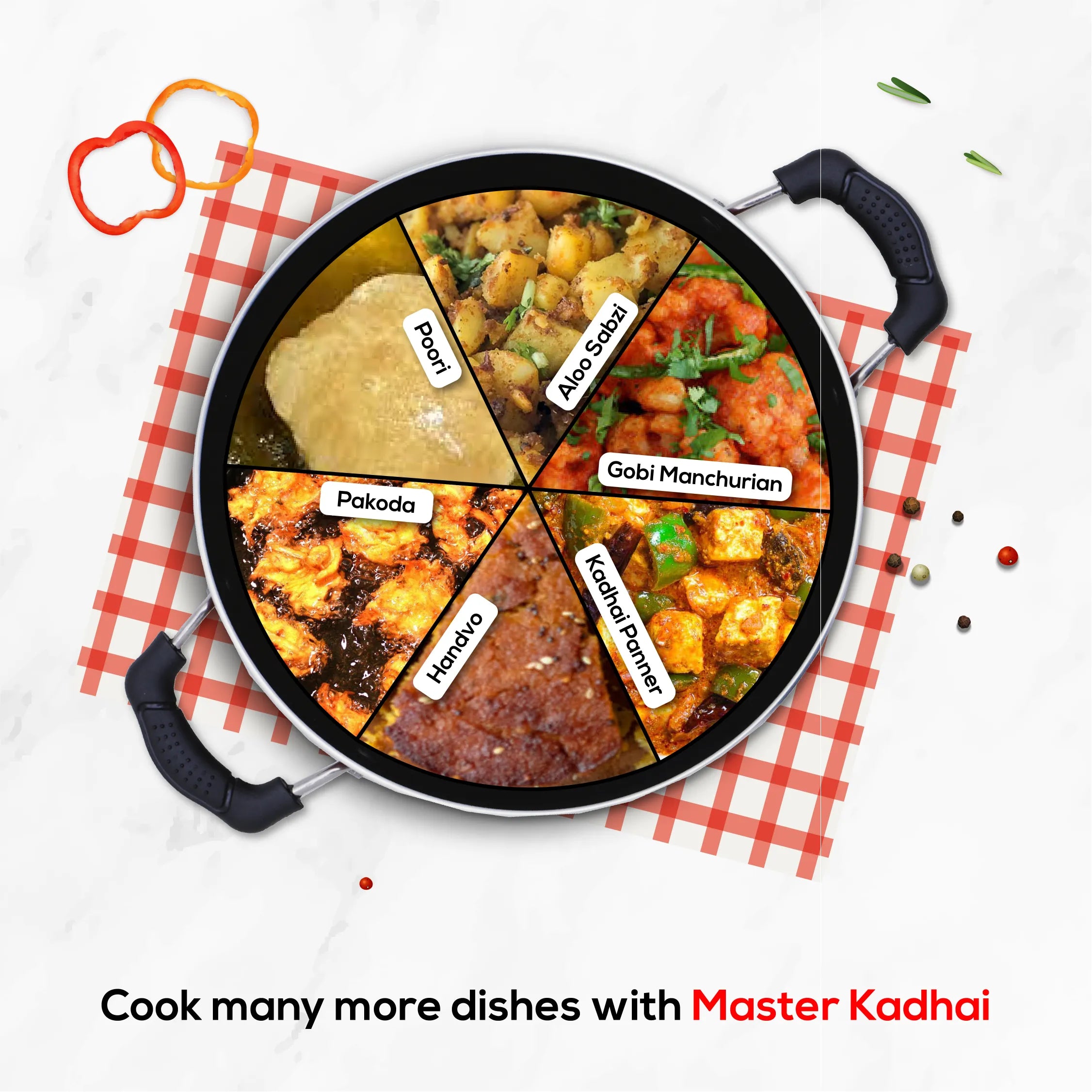 Superior 24 cm Deep Kadhai with Glass Lid - Induction Base - Master