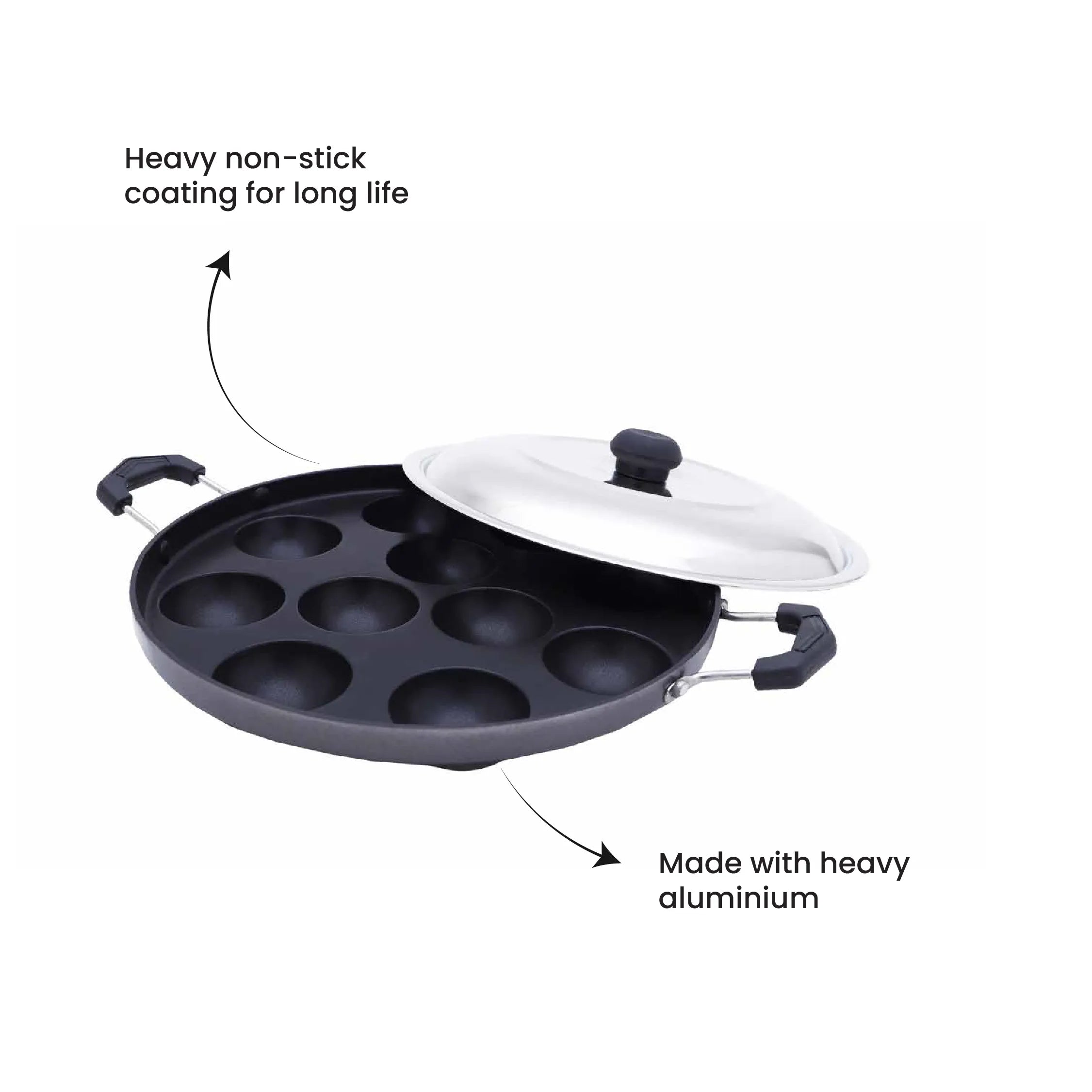 Superior Plus 11 Pit Paniyarakkal with Stainless Steel Lid - Master