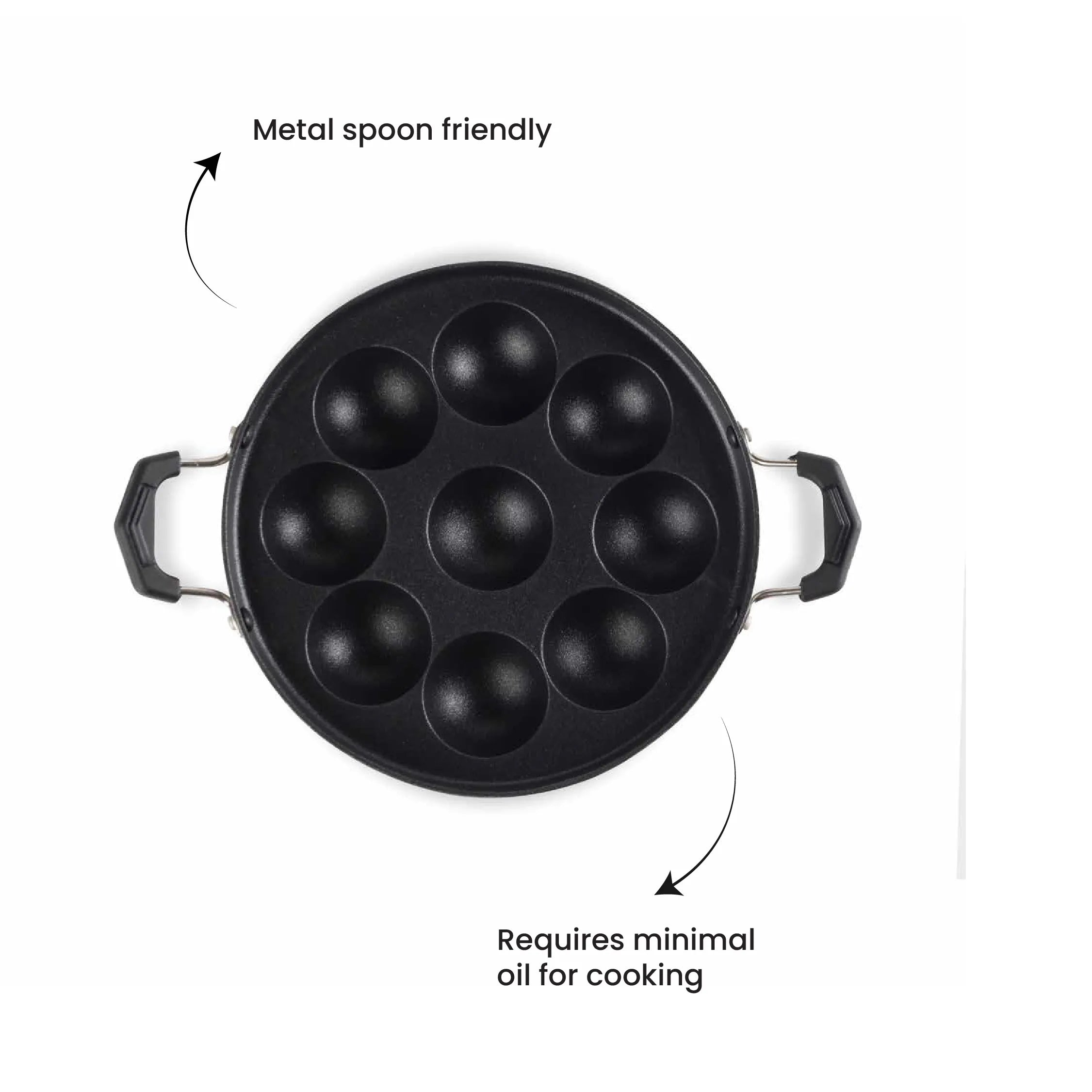 Superior Plus 9 Pit Paniyarakkal with Stainless Steel Lid - Master