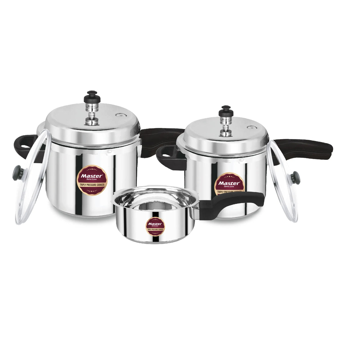 Trinamo Triplica Combo - 5L + 3L + 2L Pan - Induction Base - Master