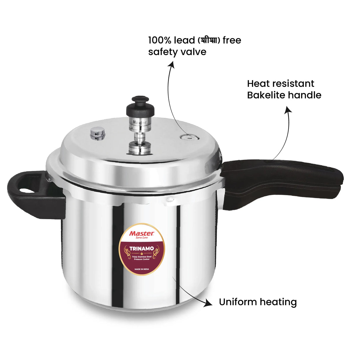 Trinamo Triplica Combo - 5L + 3L + 2L Pan - Induction Base - Master