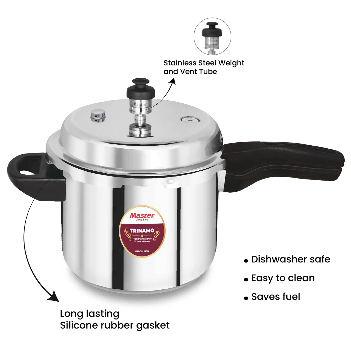 Trinamo Triplica Combo - 5L + 3L + 2L Pan - Induction Base - Master