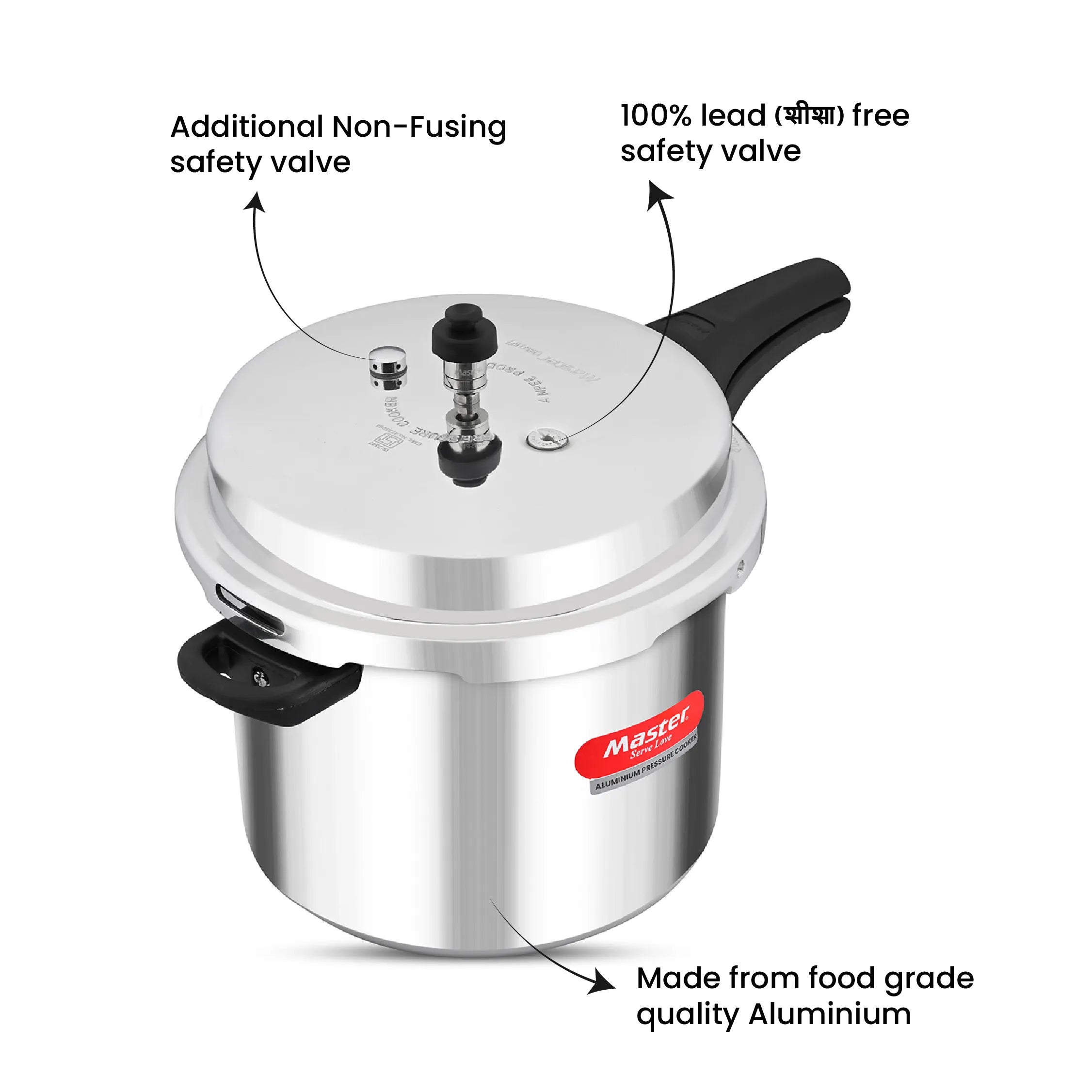 Deluxe 10L Aluminium Outer Lid - Heavy-Premium Pressure Cooker - Master