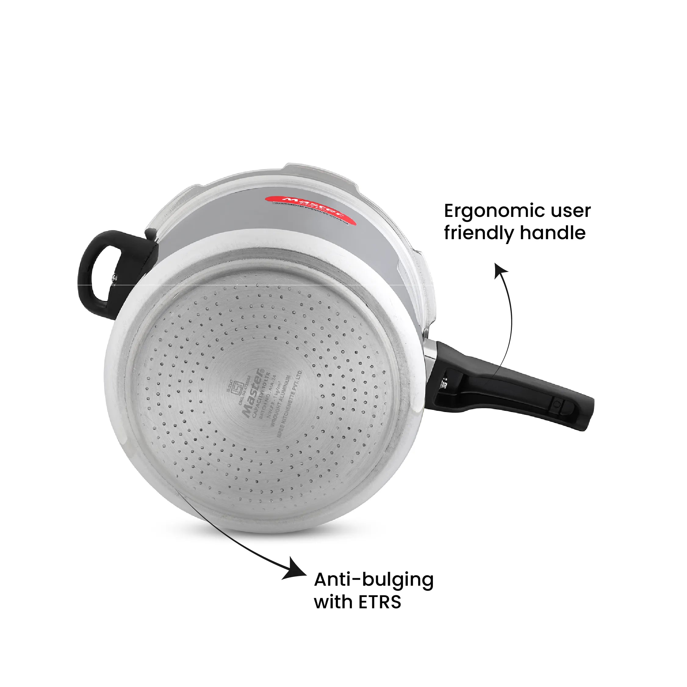Deluxe 10L Aluminium Outer Lid - Heavy-Premium Pressure Cooker - Master