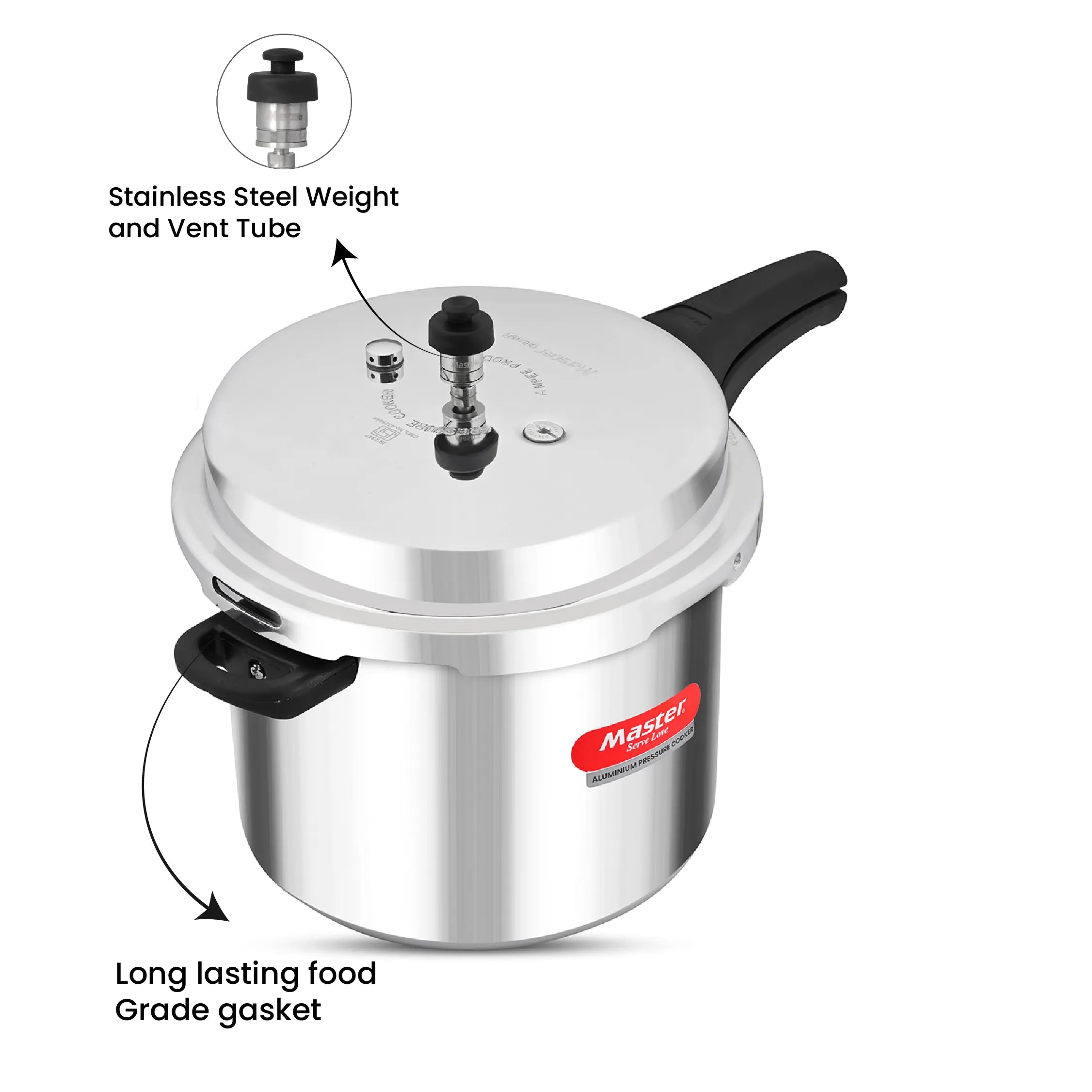 Deluxe 10L Aluminium Outer Lid - Heavy-Premium Pressure Cooker - Master