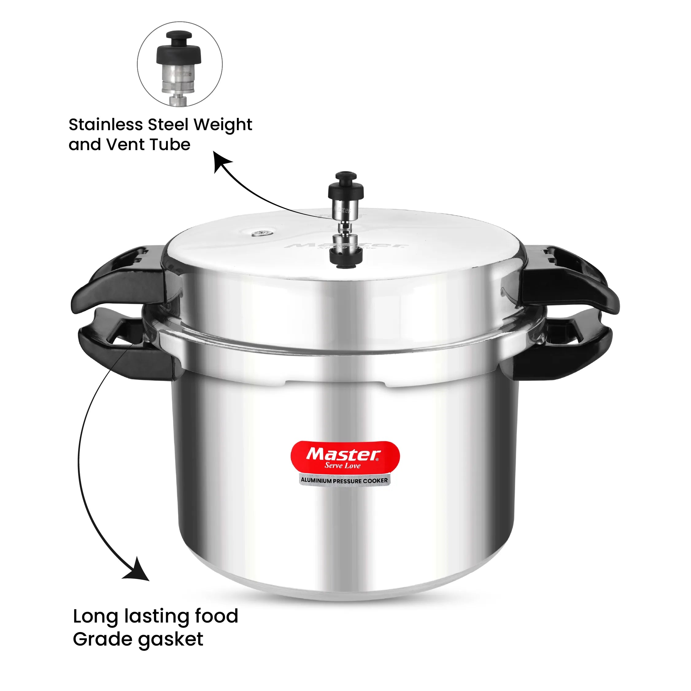 Deluxe 18L Aluminium Outer Lid - Heavy-Premium Pressure Cooker - Master