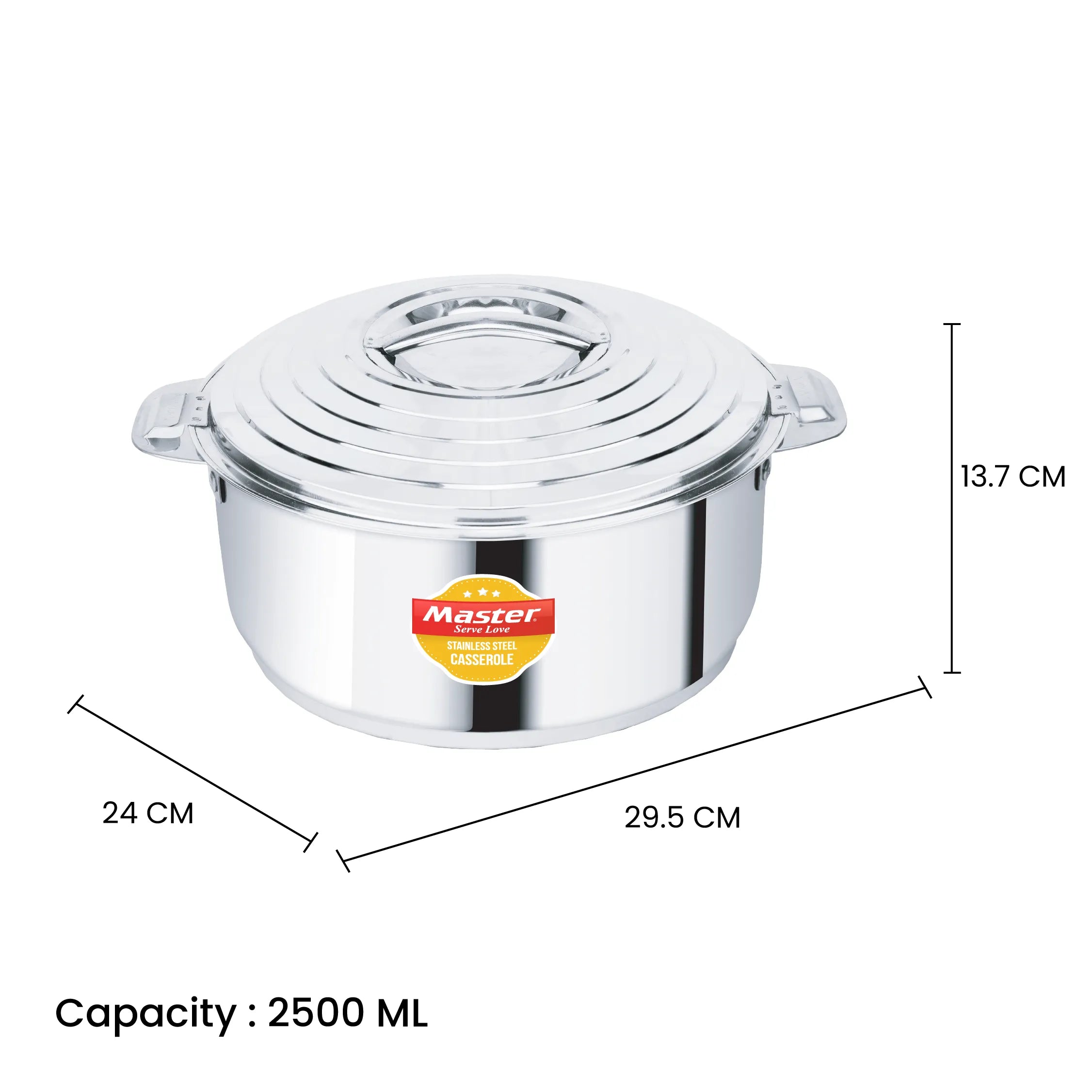 HotStar 2.5L Stainless Steel Casserole - Master