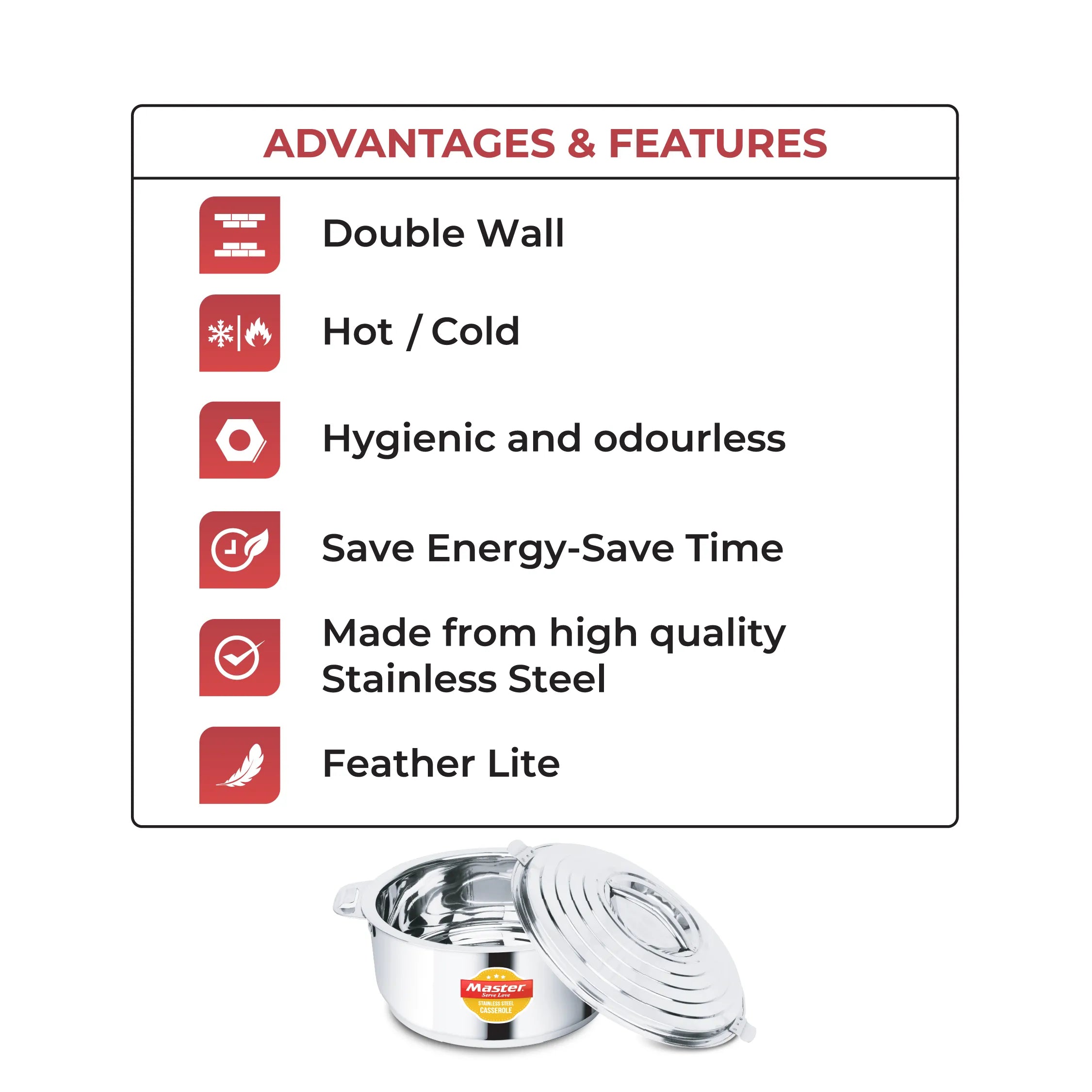 HotStar 3.5L Stainless Steel Casserole - Master