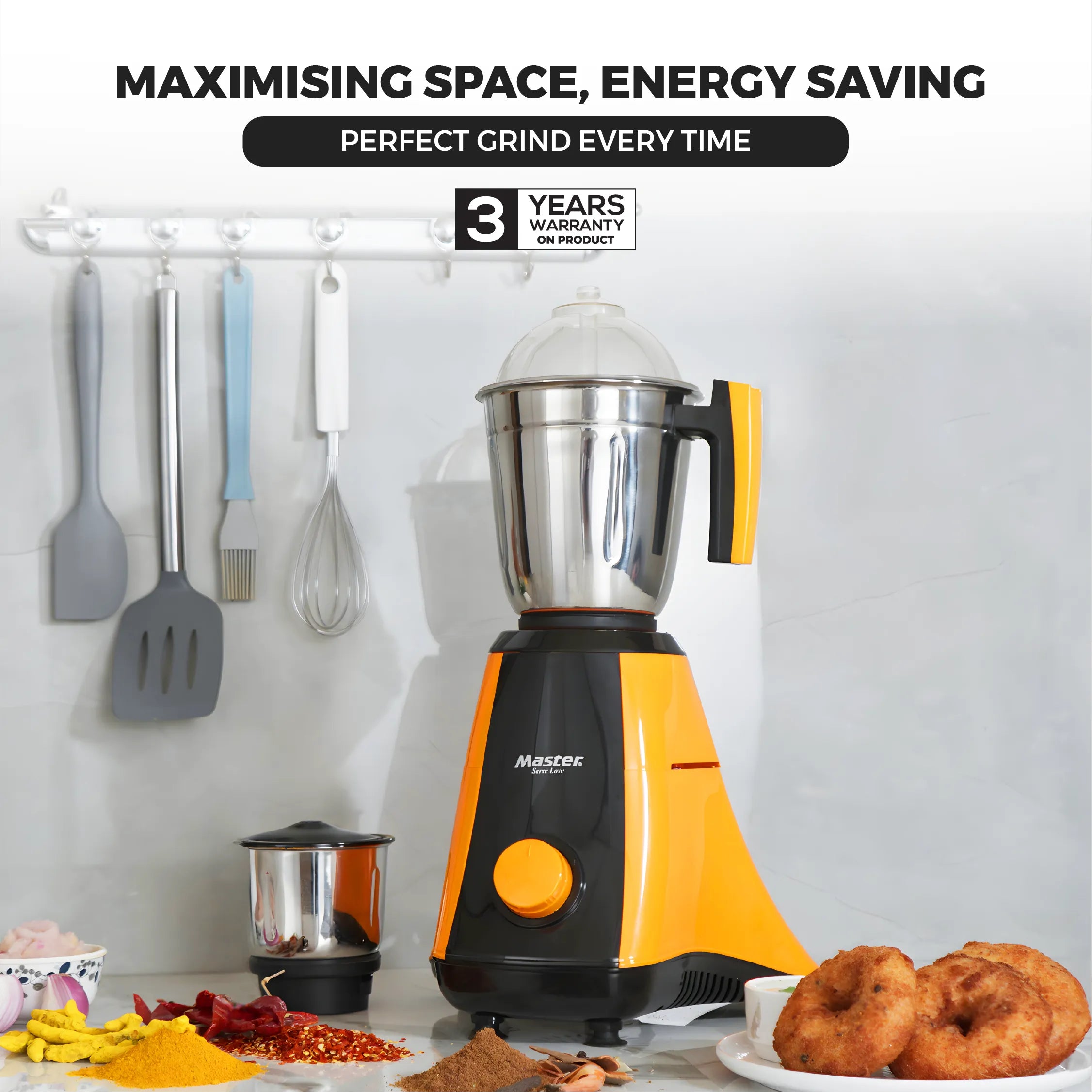 Legend 750W Mixer Grinder with 3 Jars & 3 Speed Modes - Master