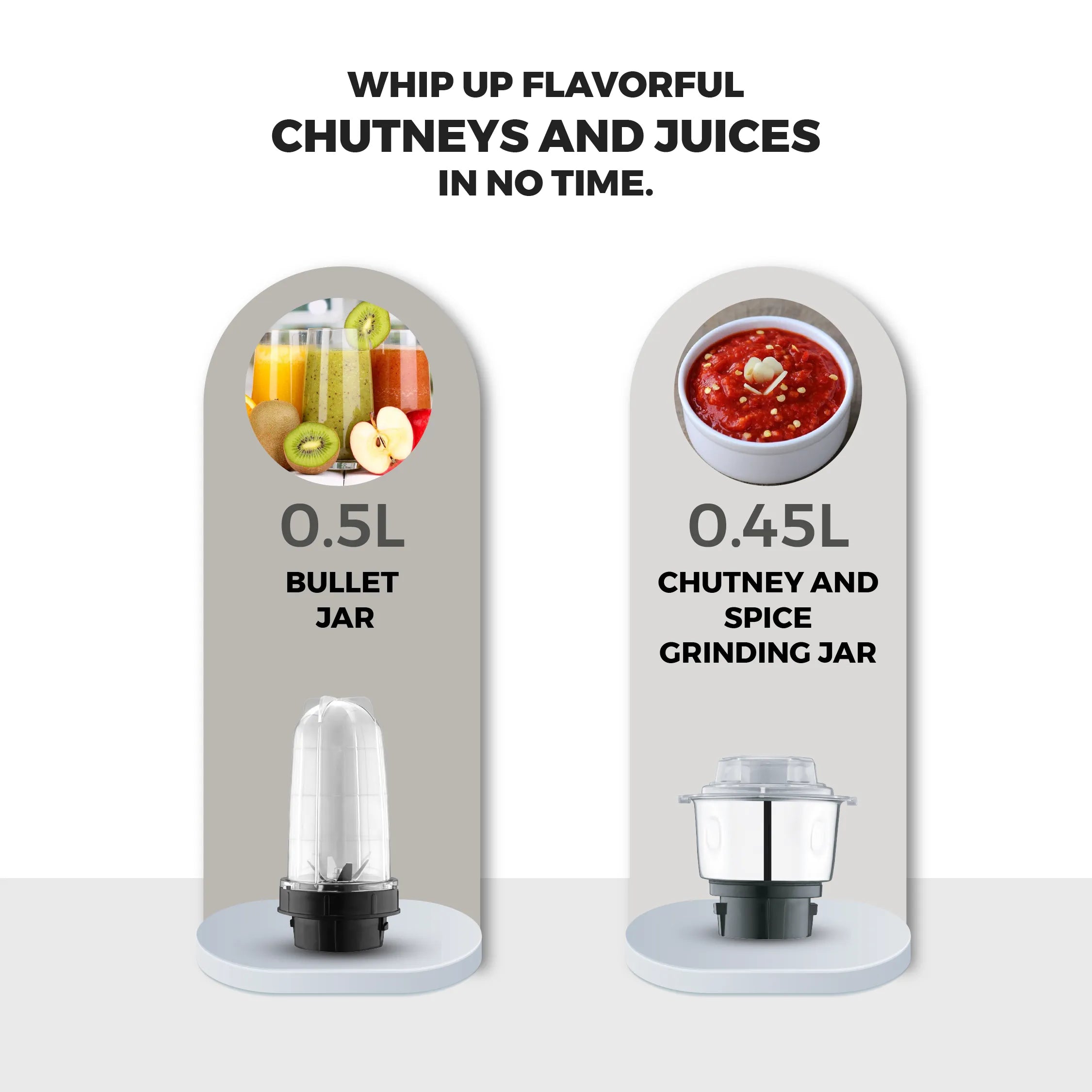 Wonder 850 W Mixer Grinder with 5 Jars (Grey) - Master