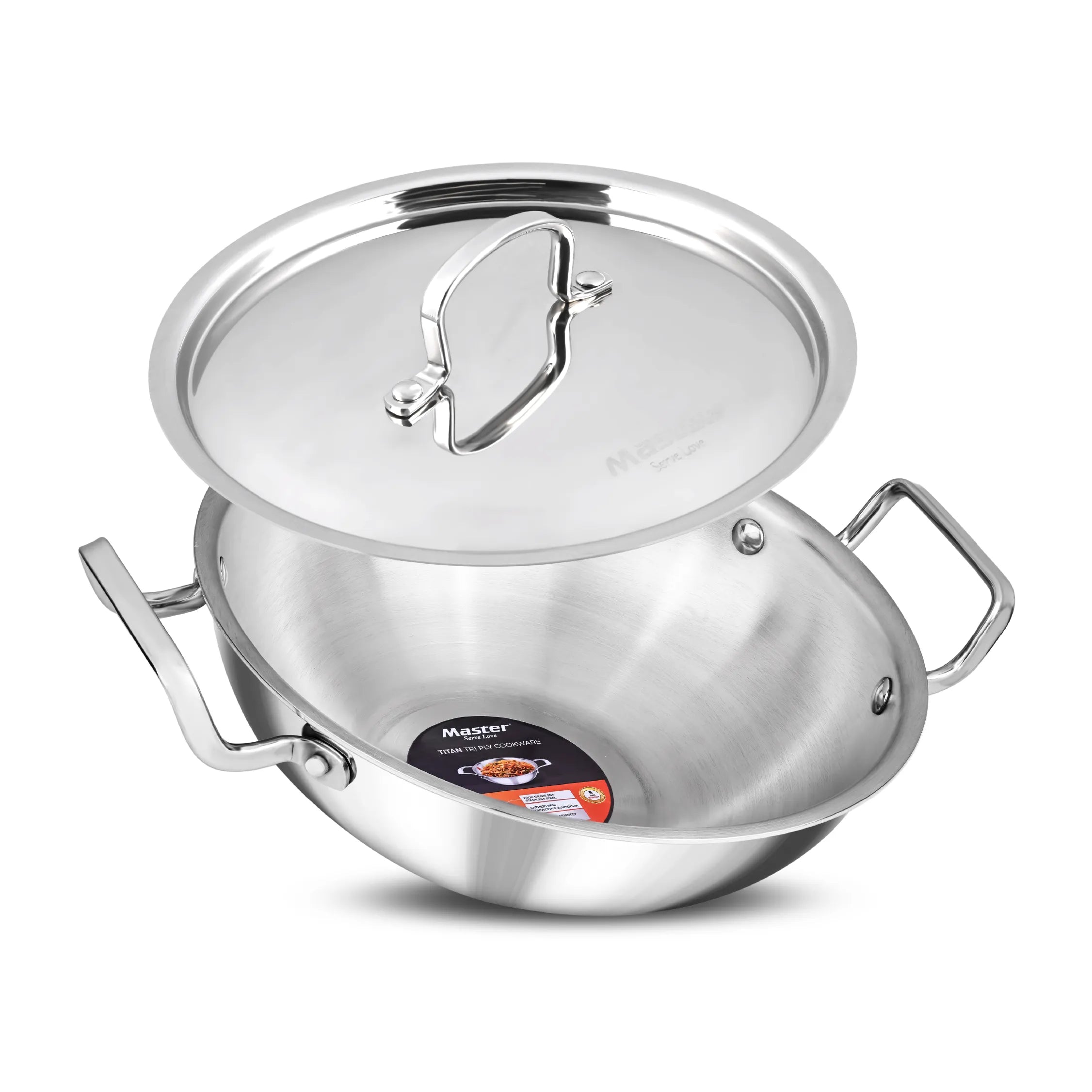 Titan 28cm Kadai with Steel Lid - Master