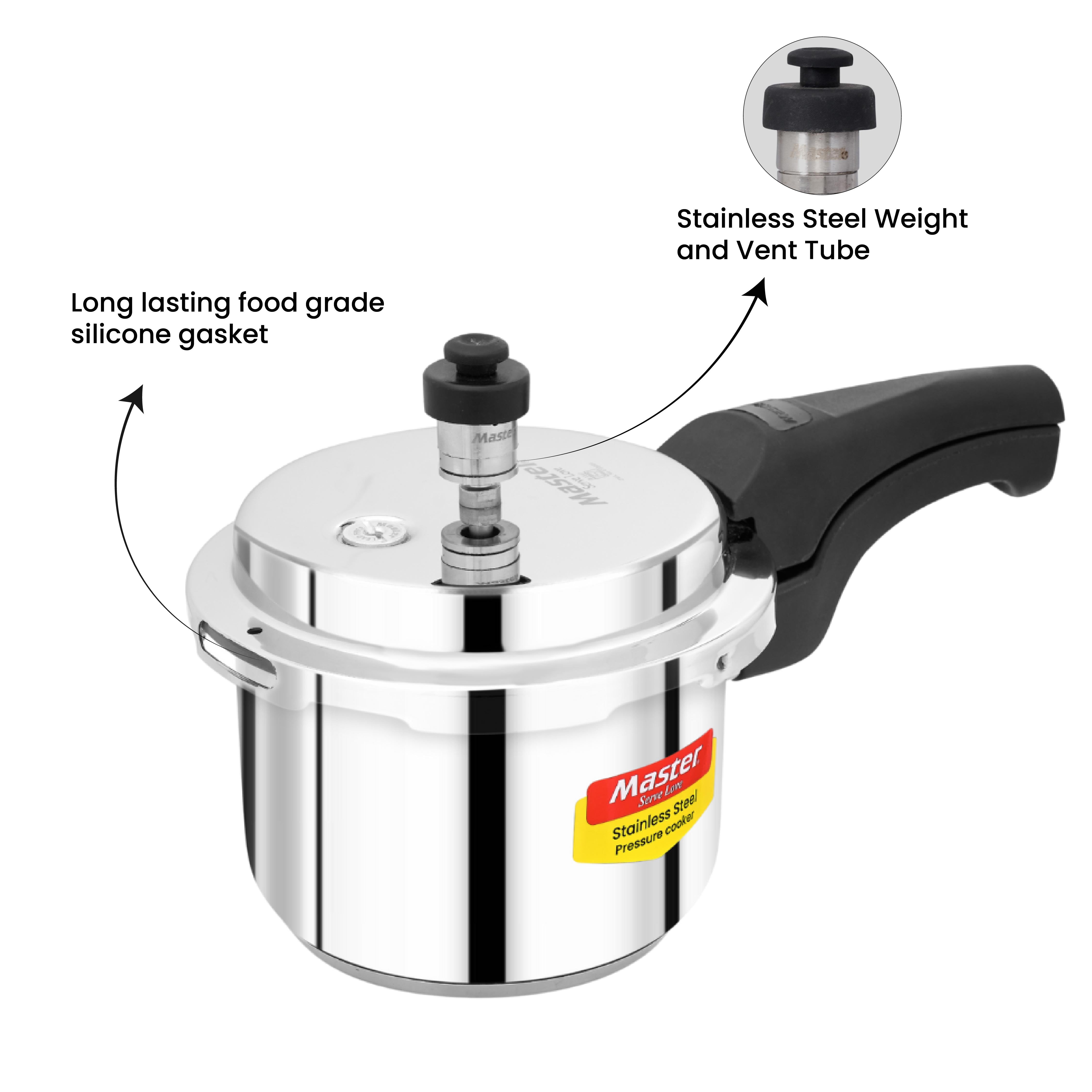 Smart 3L Stainless Steel Outer Lid Pressure Cooker - Induction Base