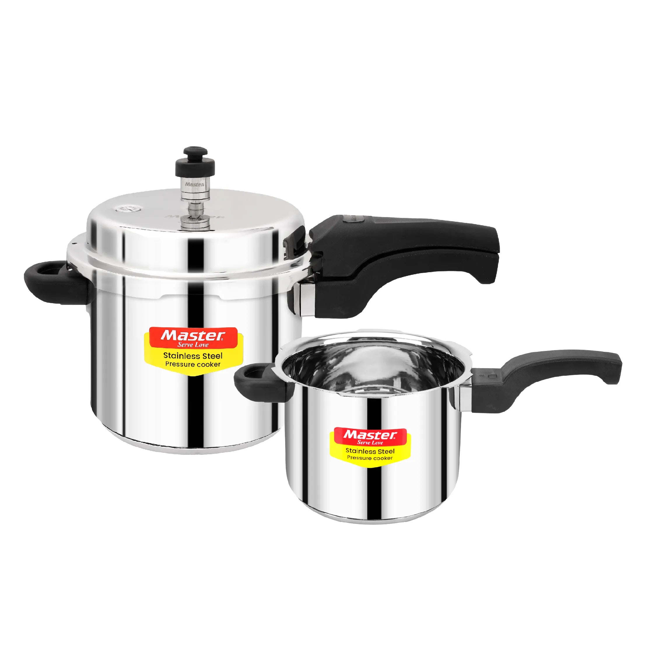 Smart Stainless Steel Outer Lid Pressure Cooker Combo - 5L + Junior Pan - Induction Base