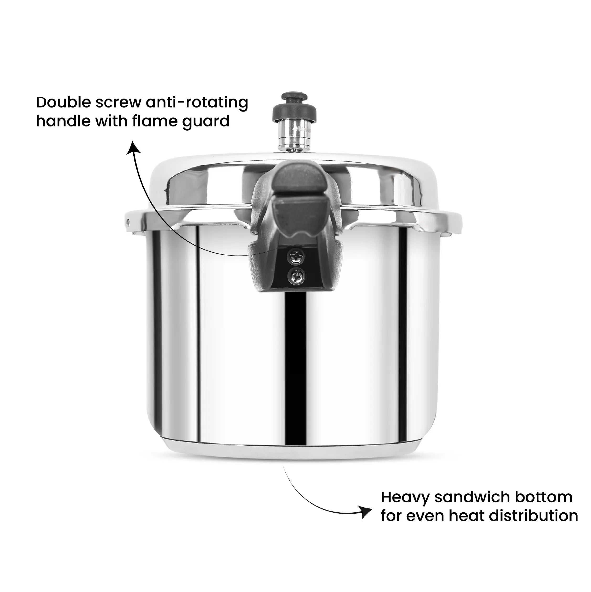 Smart Stainless Steel Outer Lid Pressure Cooker Combo - 5L + Junior Pan - Induction Base