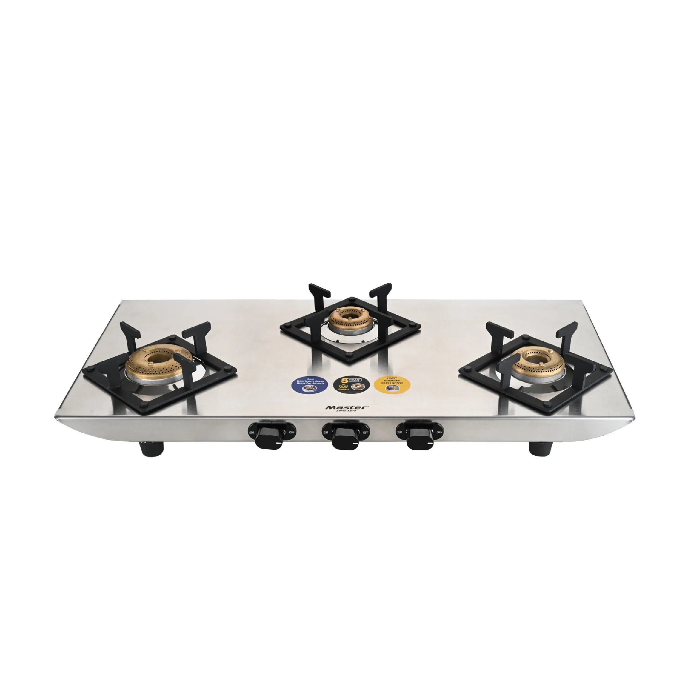 Astra 3 Burner Jumbo Stainless Steel Gas Stove - Master