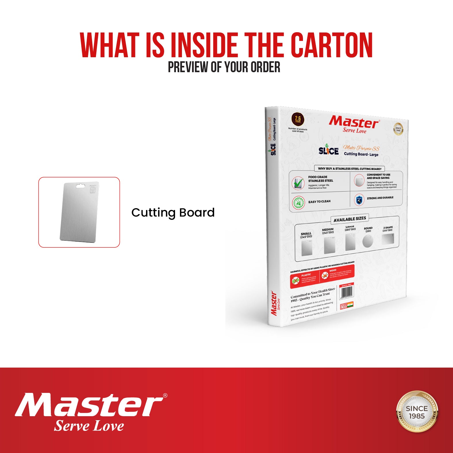 Slice Stainless Steel Cutting Board - Large - Master