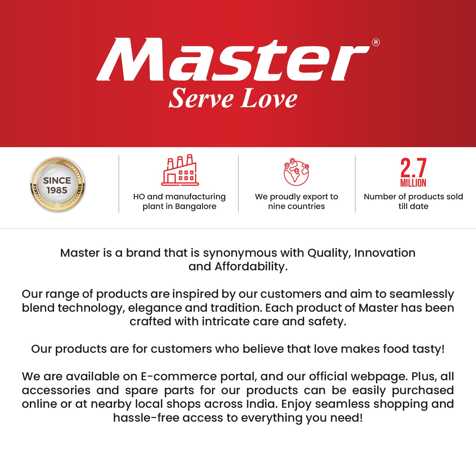 Smart 3L Stainless Steel Outer Lid Pressure Cooker - Induction Base - Master